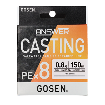 GOSEN Ansver Casting PE8 150 Mt Fine Silver Örgü İp Misina