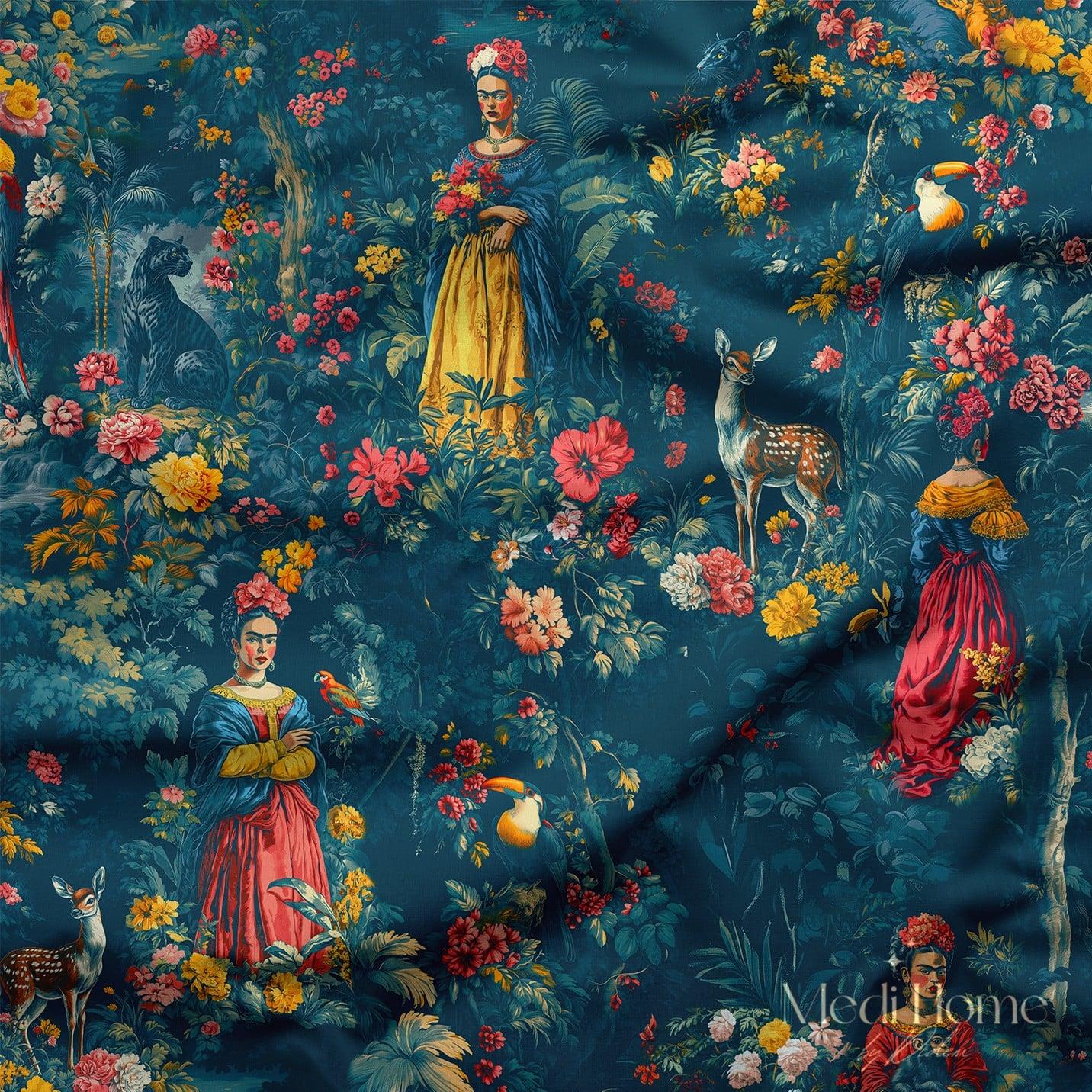 Frida'nın Orman Rüyası – Mini Seri Dijital Baskılı Kumaş