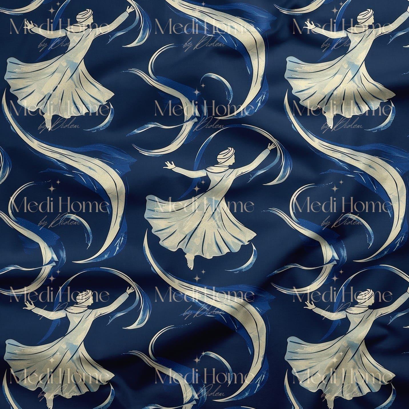 Hilalin İçinde Semazen Dijital Baskılı Kumaş