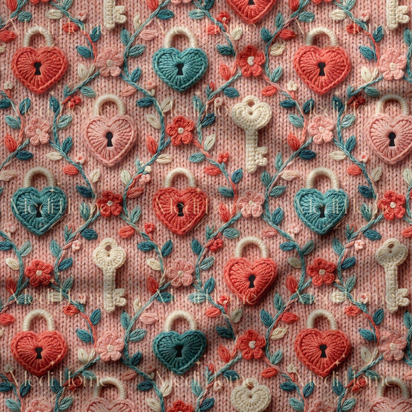 Kalbin Anahtarı Dijital Baskılı Kumaş