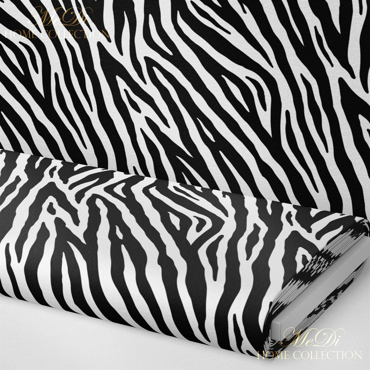 Kalın Çizgili Zebra Desenli Dijital Baskılı Kumaş