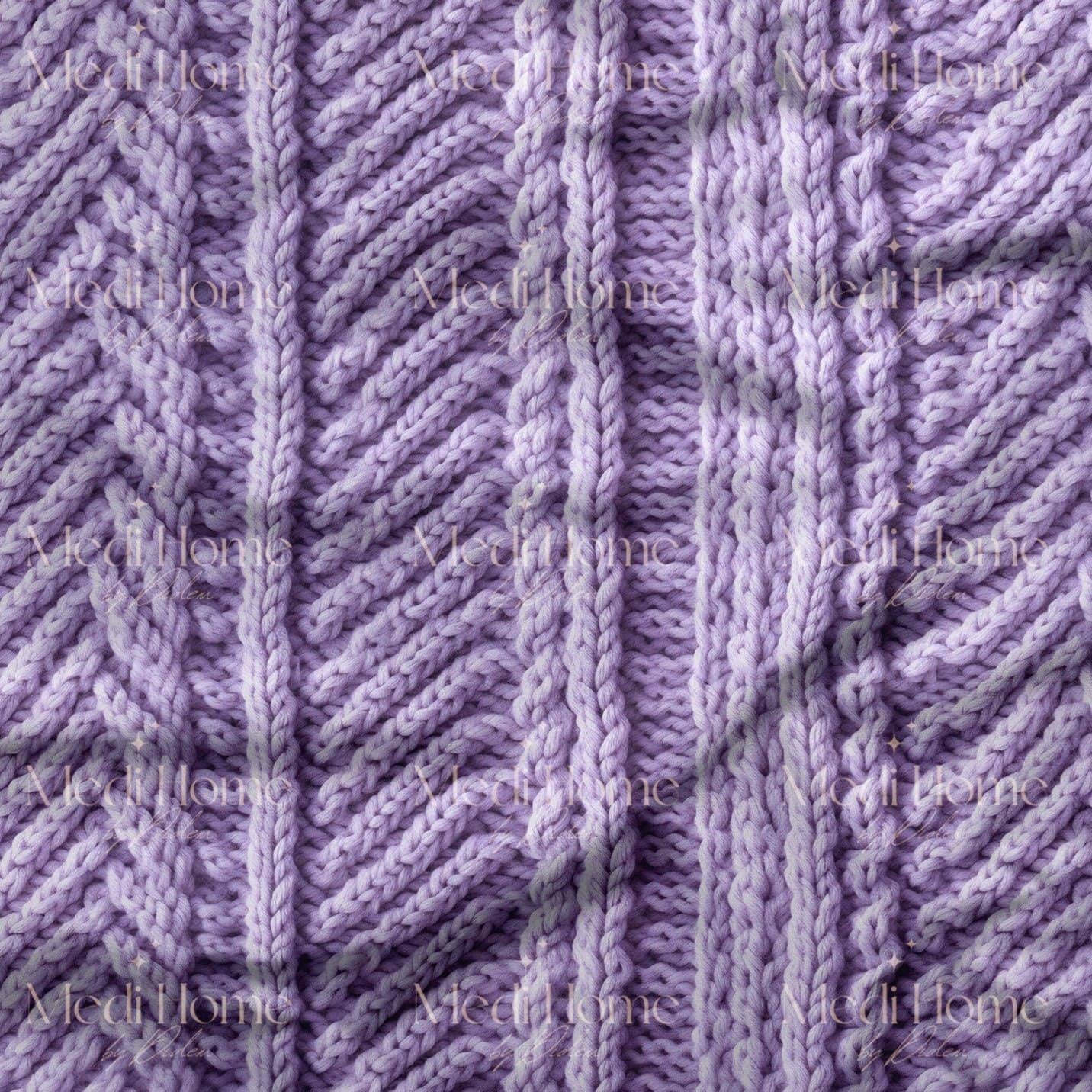 Lavanta Çapraz İlmek Panelli Triko Dijital Baskılı Kumaş