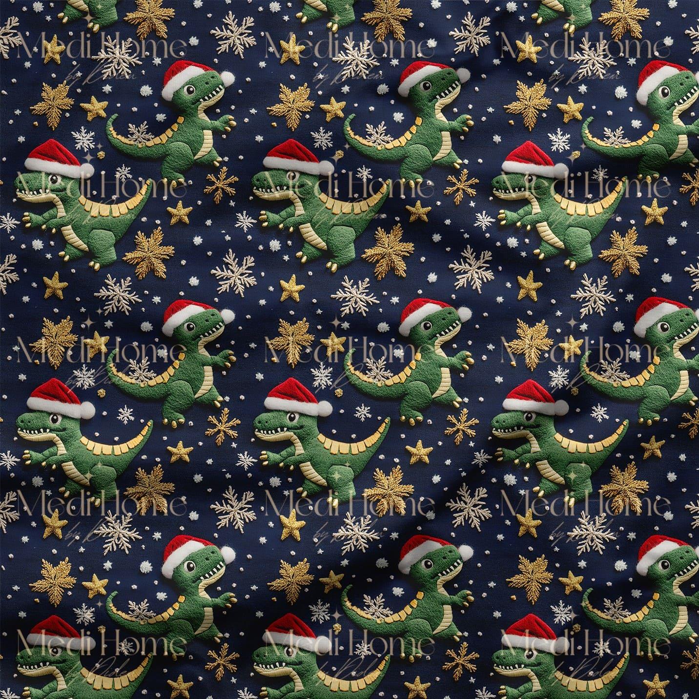 Noel'in Dinozor Macerası Dijital Baskılı Kumaş