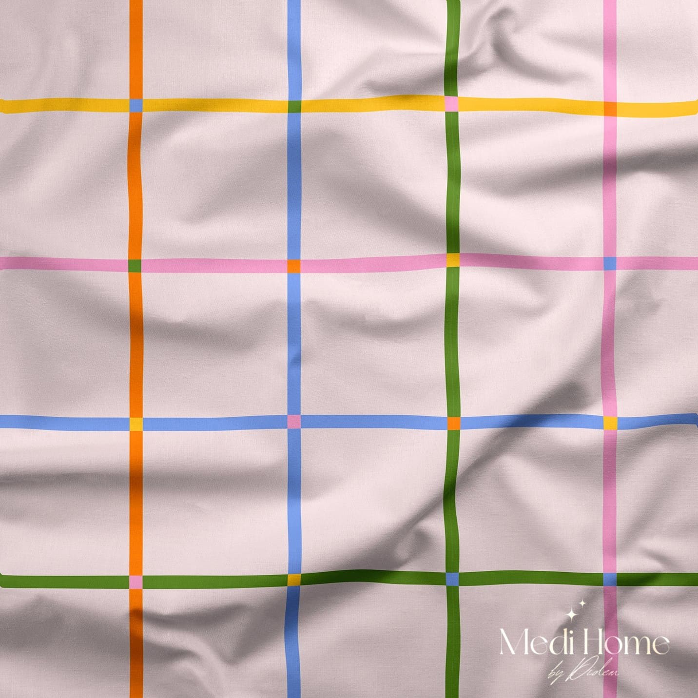 Pastel Izgaranın Modern Dengesi Dijital Baskılı Kumaş