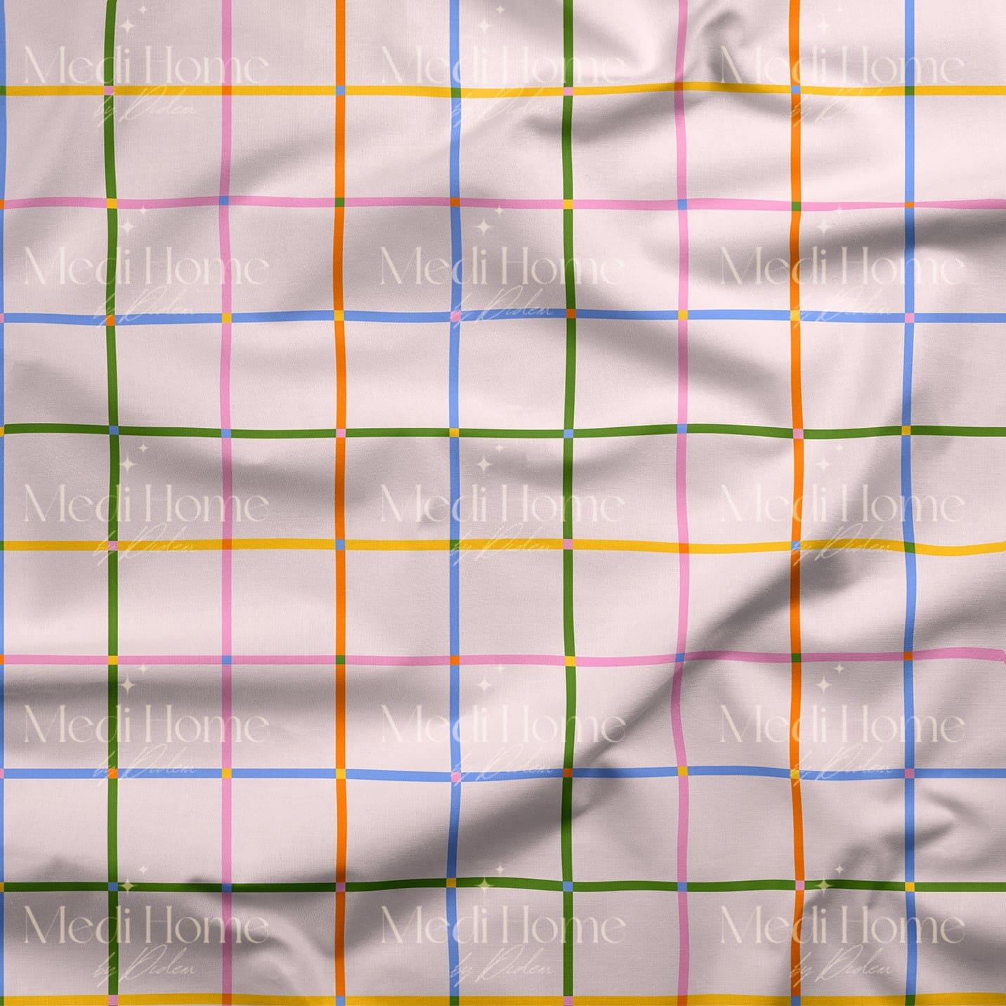 Pastel Izgaranın Modern Dengesi Dijital Baskılı Kumaş