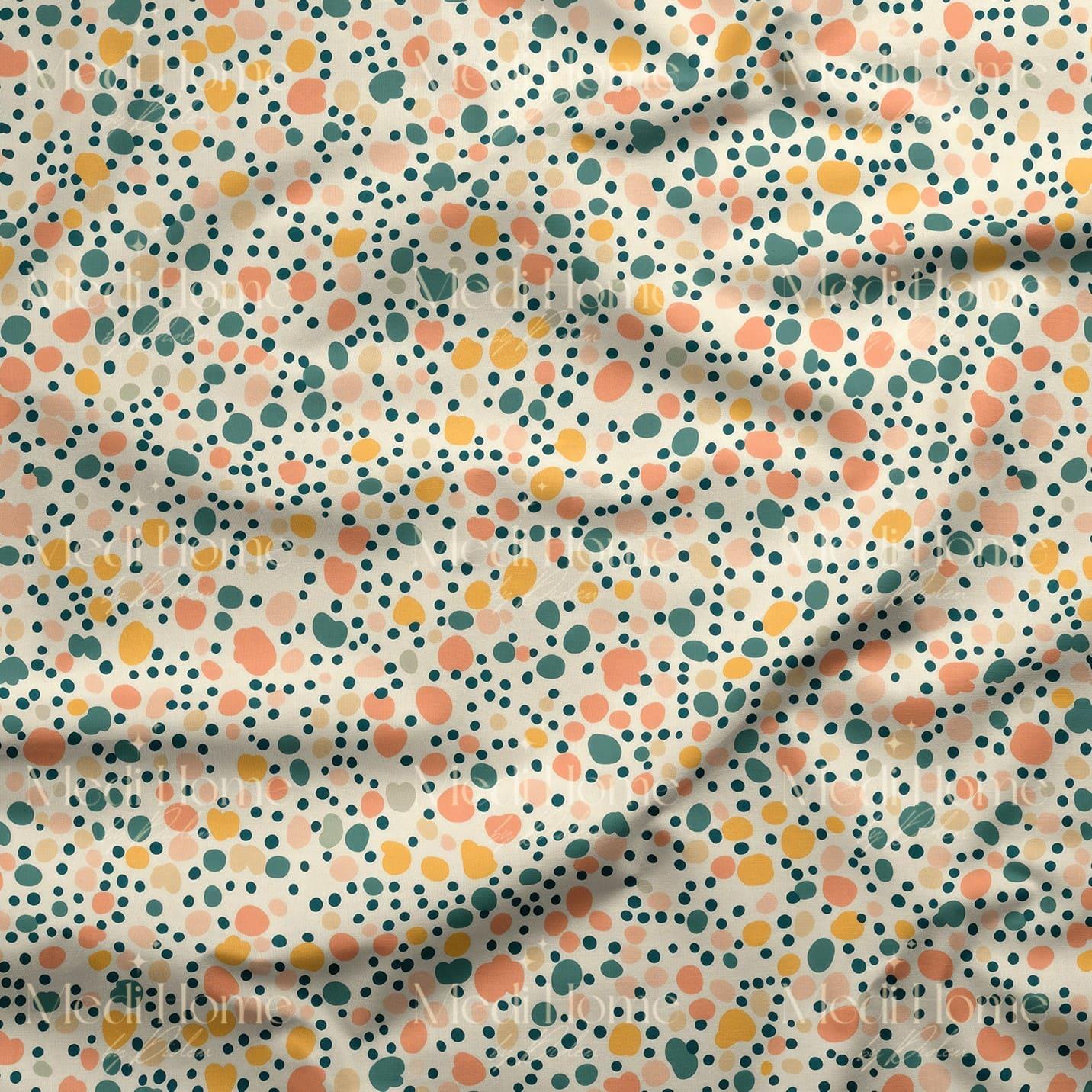 Pastel Noktaların Neşeli Ritmi – Modern Dijital Baskılı Kumaş