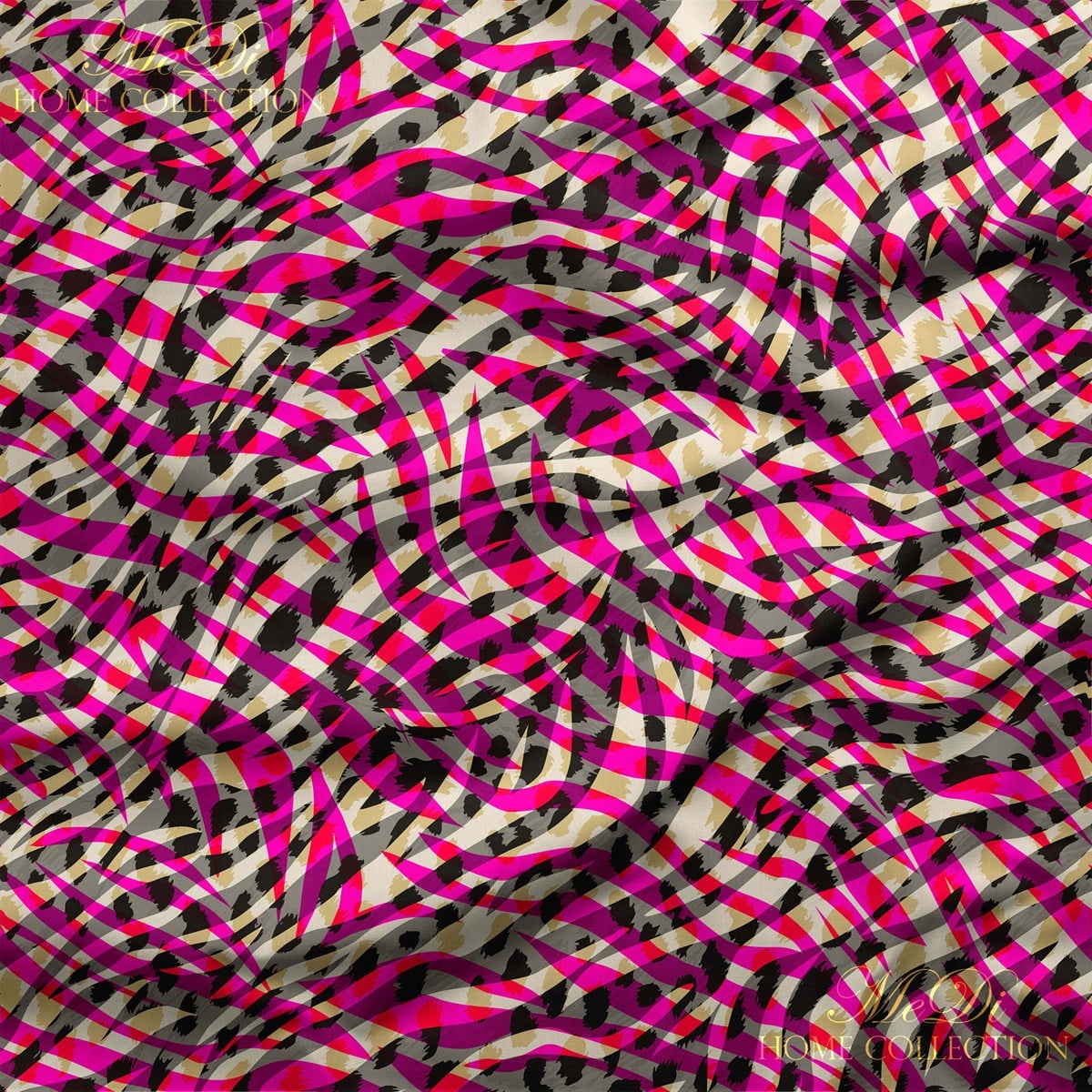Pembe Zebra Desenli Dijital Baskılı Kumaş