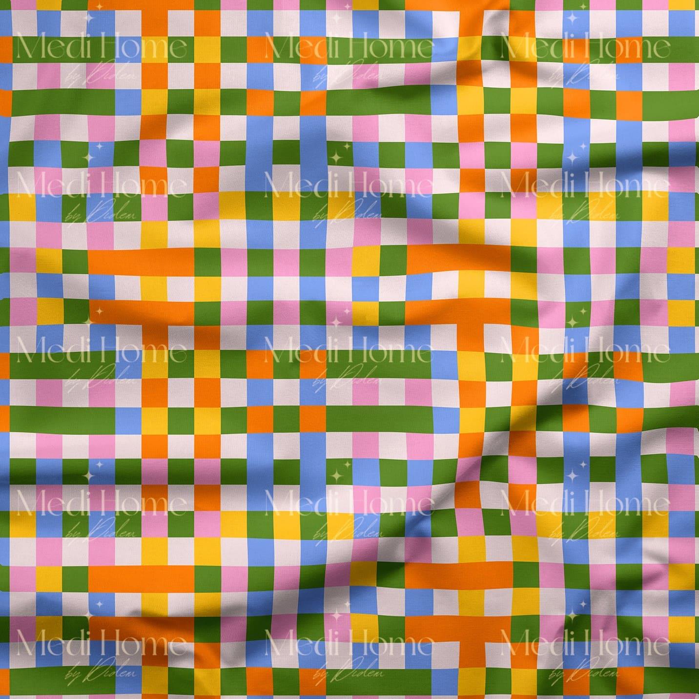 Renk Patlamalı Patchwork Dijital Baskılı Kumaş