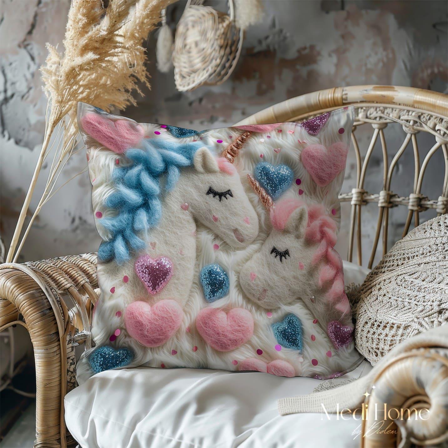Unicornların Tatlı Dünyası 3'lü Pano Kumaşı
