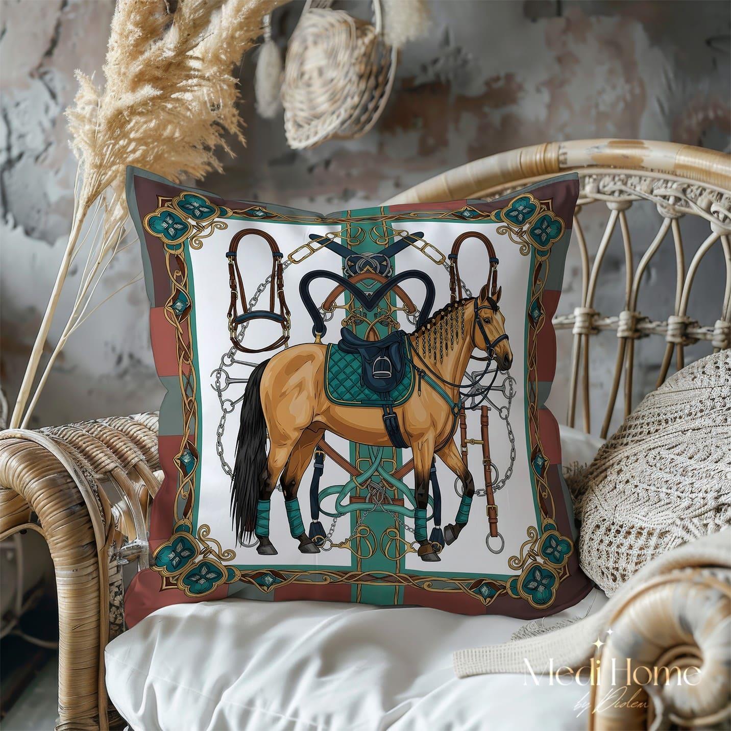 Zarif Bağlar: Klasik Binicilik ve Asaletin Dokunuşu 3'lü Pano Kumaşı