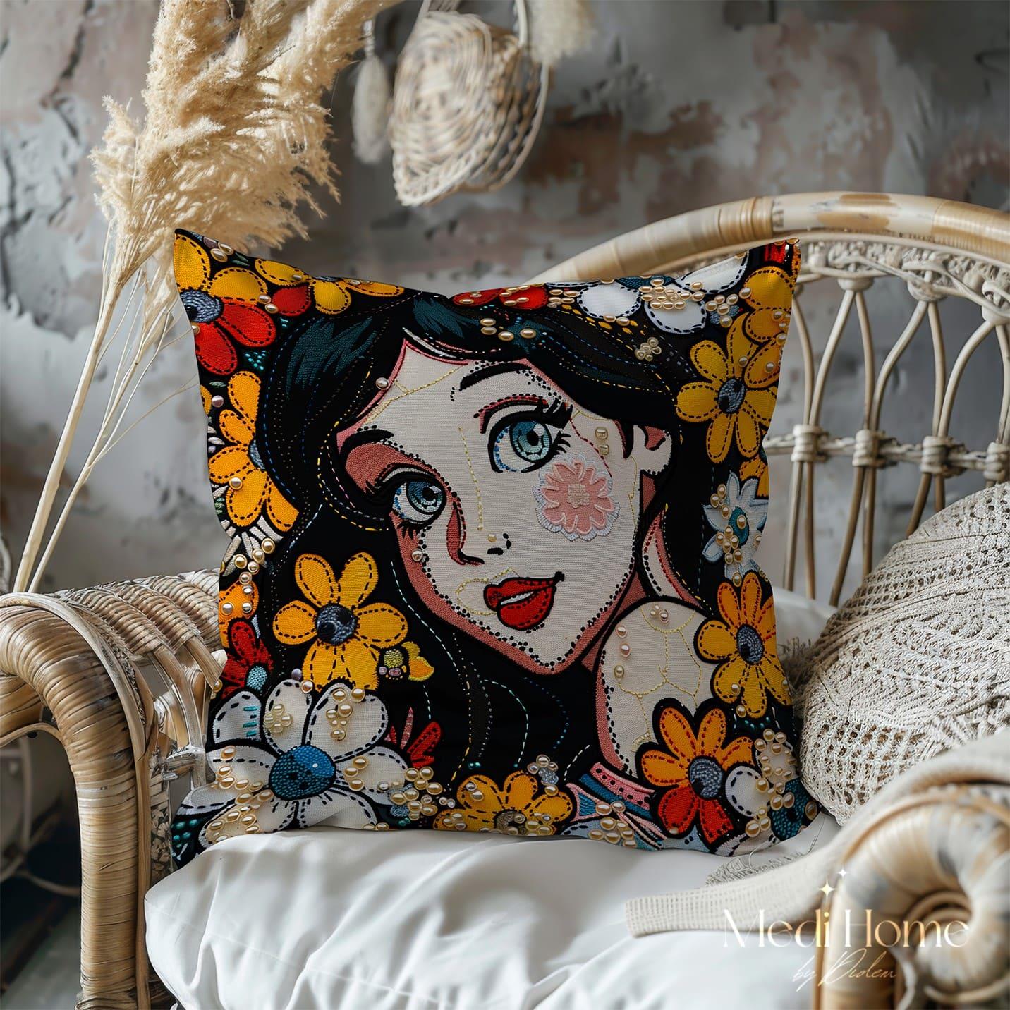3 Boyutlu Çiçeklerin Pop Art Güzeli 3'lü Pano Kumaşı