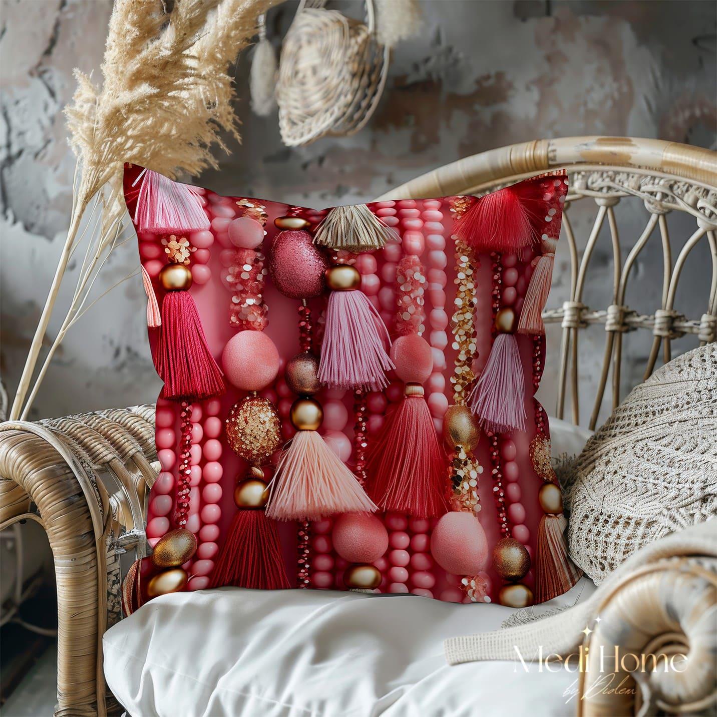 3 Boyutlu Püsküllerin Işıltılı Dansı 3'lü Pano Kumaşı