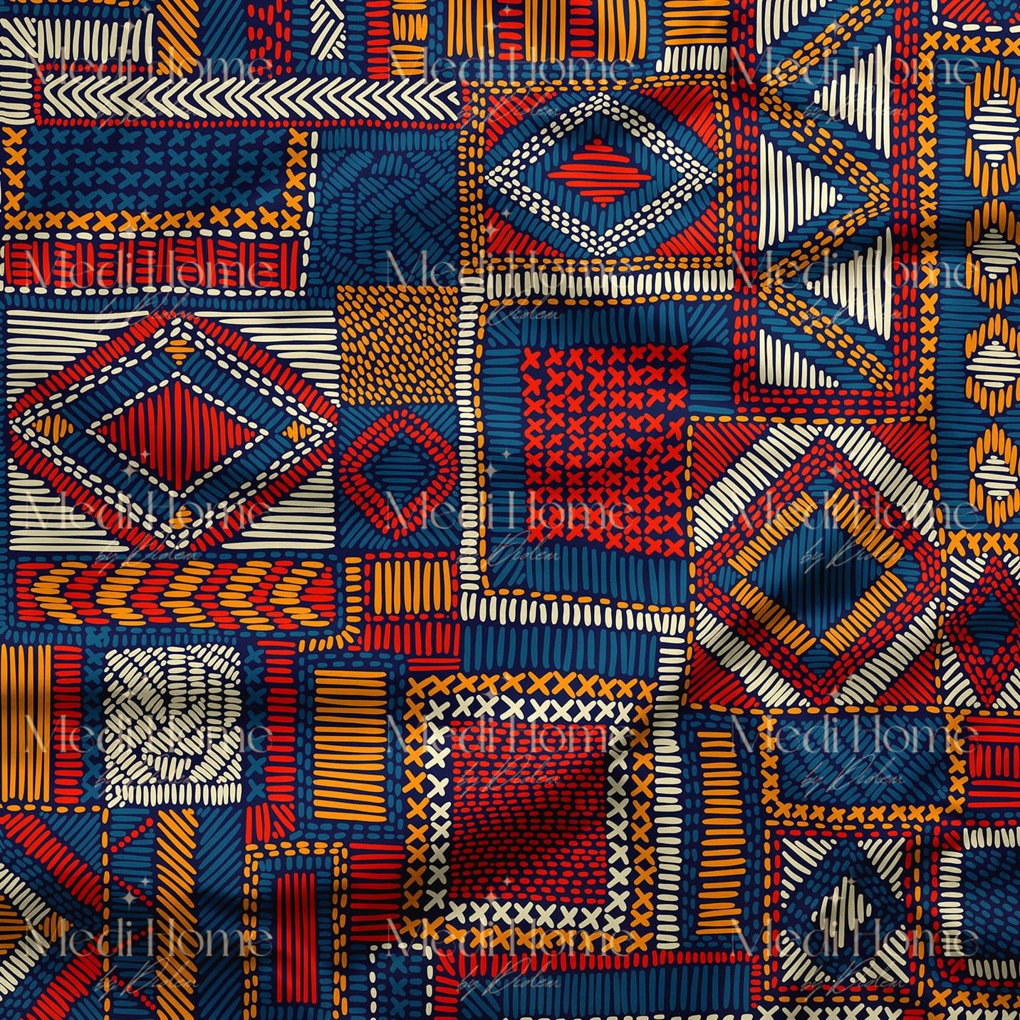 Geometrinin Ritmik Dokusu Dijital Baskılı Kumaş