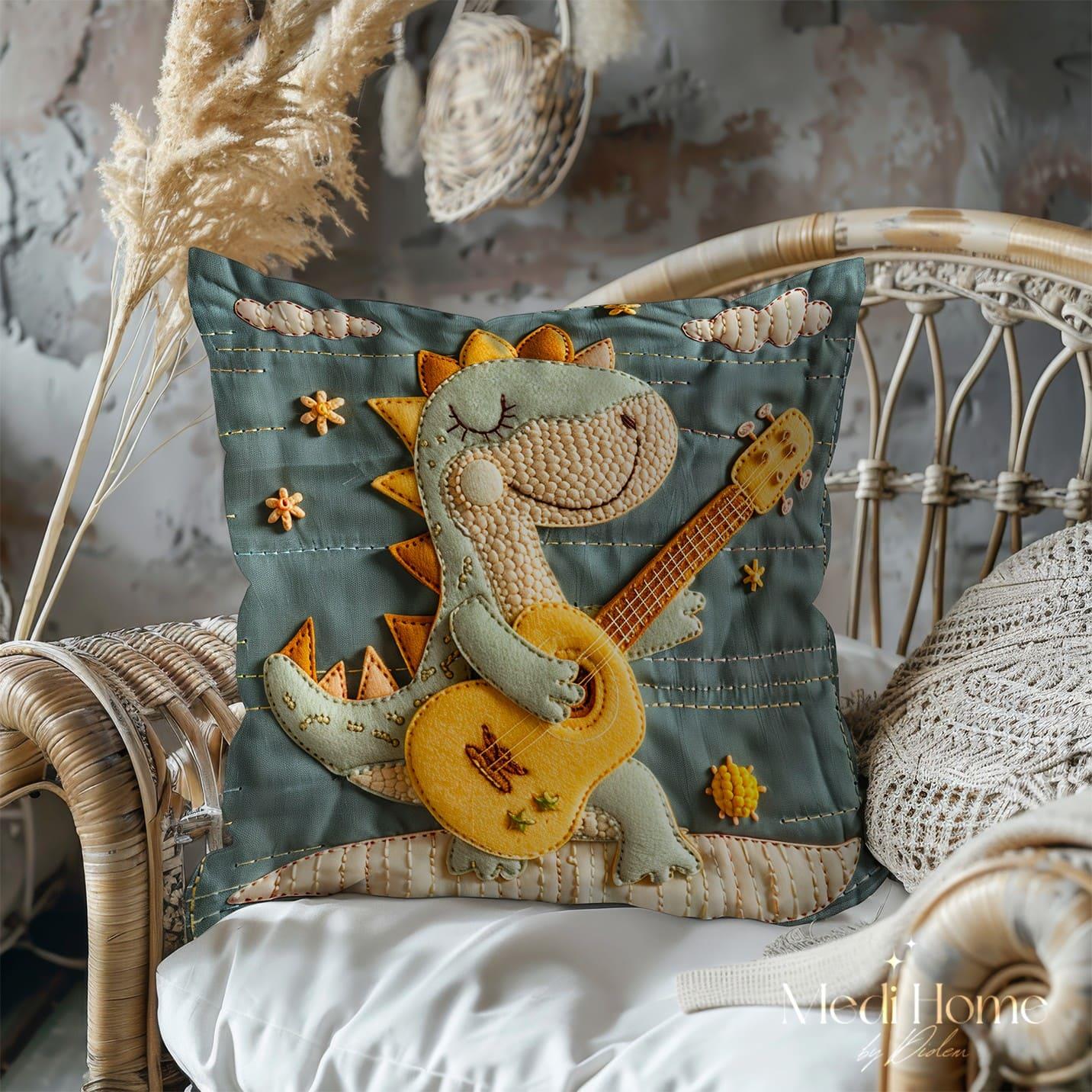 Gitar Çalan Dino'nun Neşeli Dünyası 3'lü Pano Kumaşı