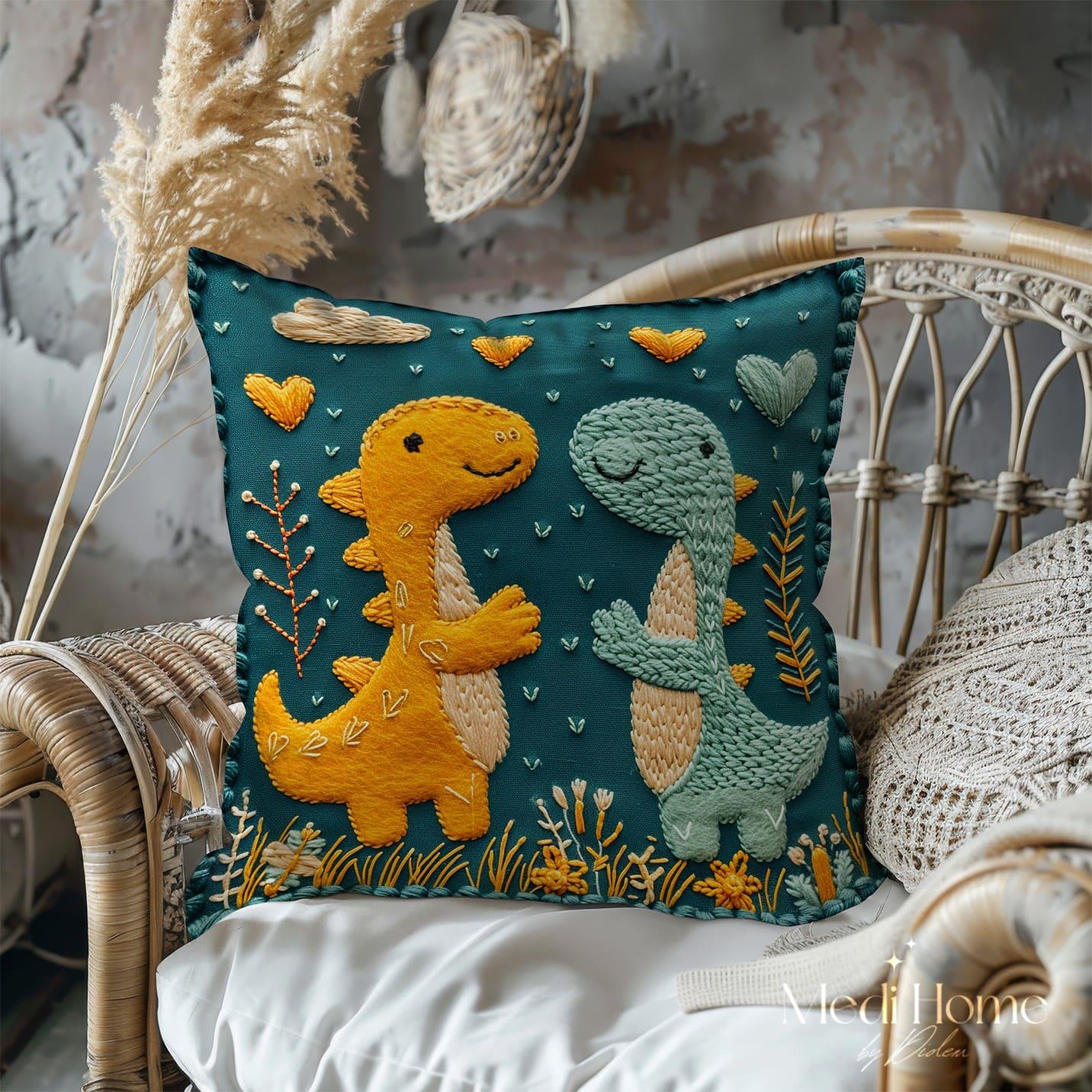 Kalpli Dino Dostluğu 3'lü Pano Kumaşı