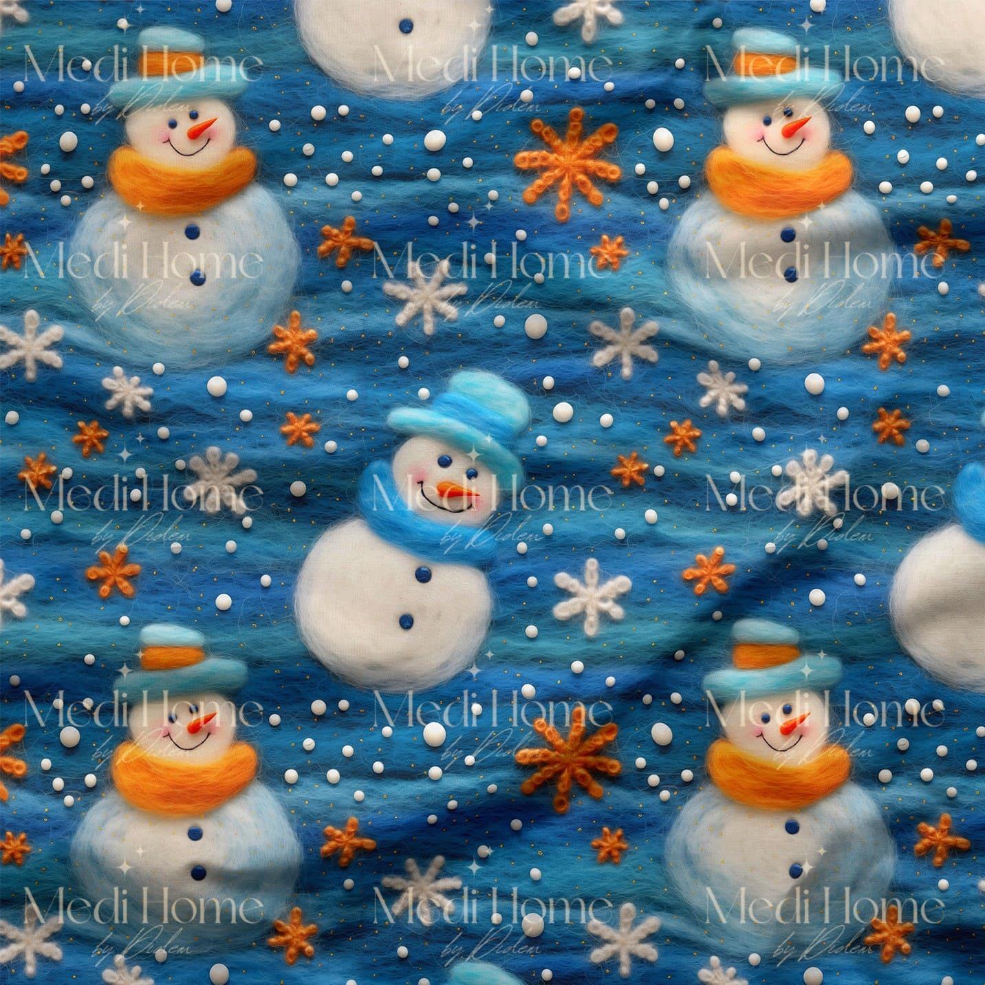 Kardan Arkadaşların Neşeli Kış Dansı Dijital Baskılı Kumaş