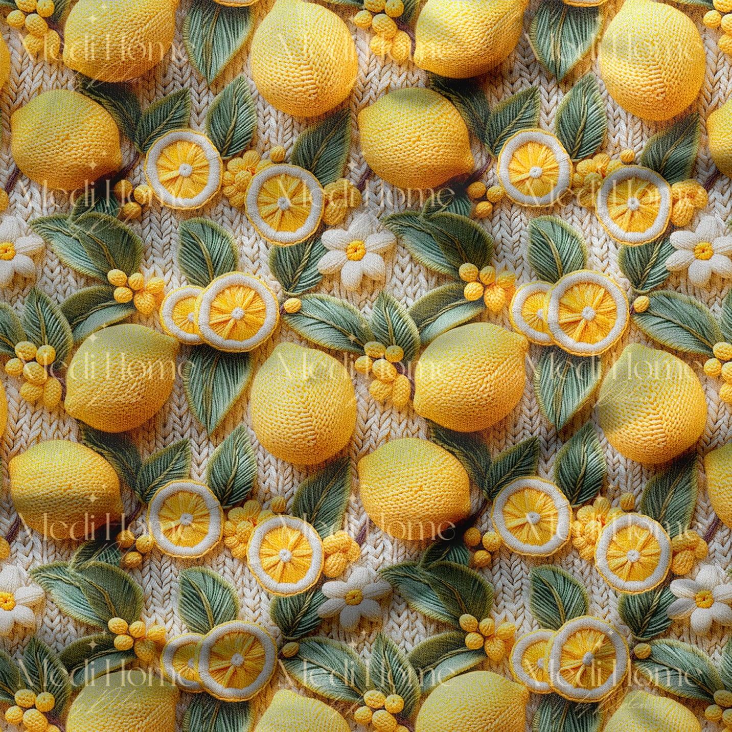 Limon Bahçesinin Işıltısı Dijital Baskılı Kumaş