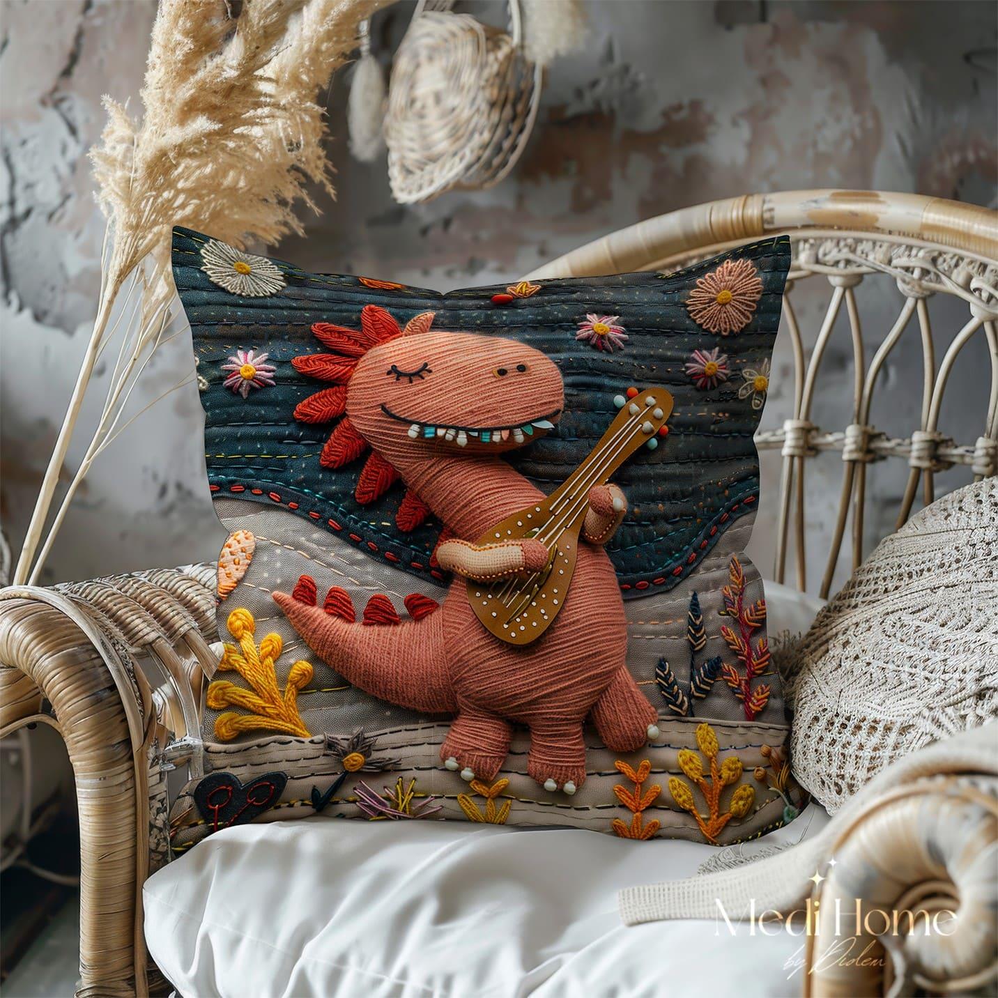Melodinin Peşindeki Sevimli Dino 3'lü Pano Kumaşı