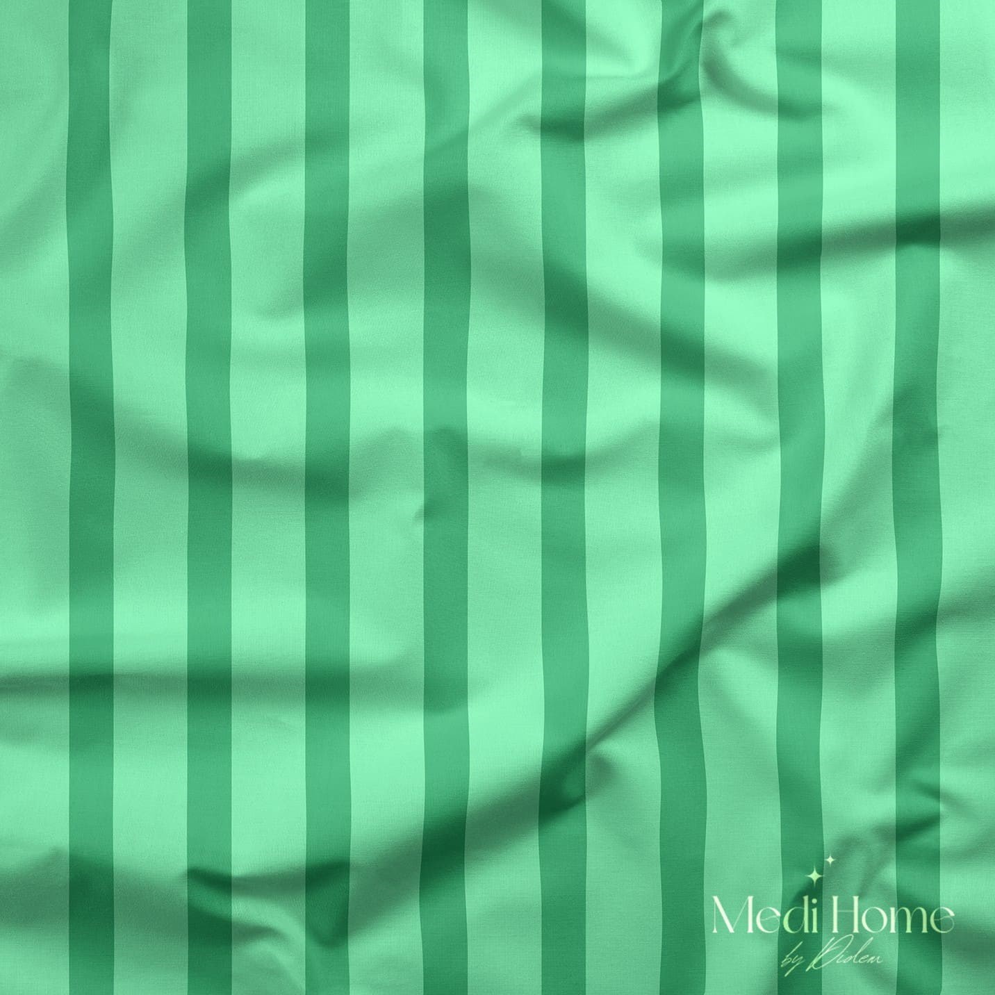 Mint Yeşili – Yeşil Çizgili Dijital Baskılı Kumaş