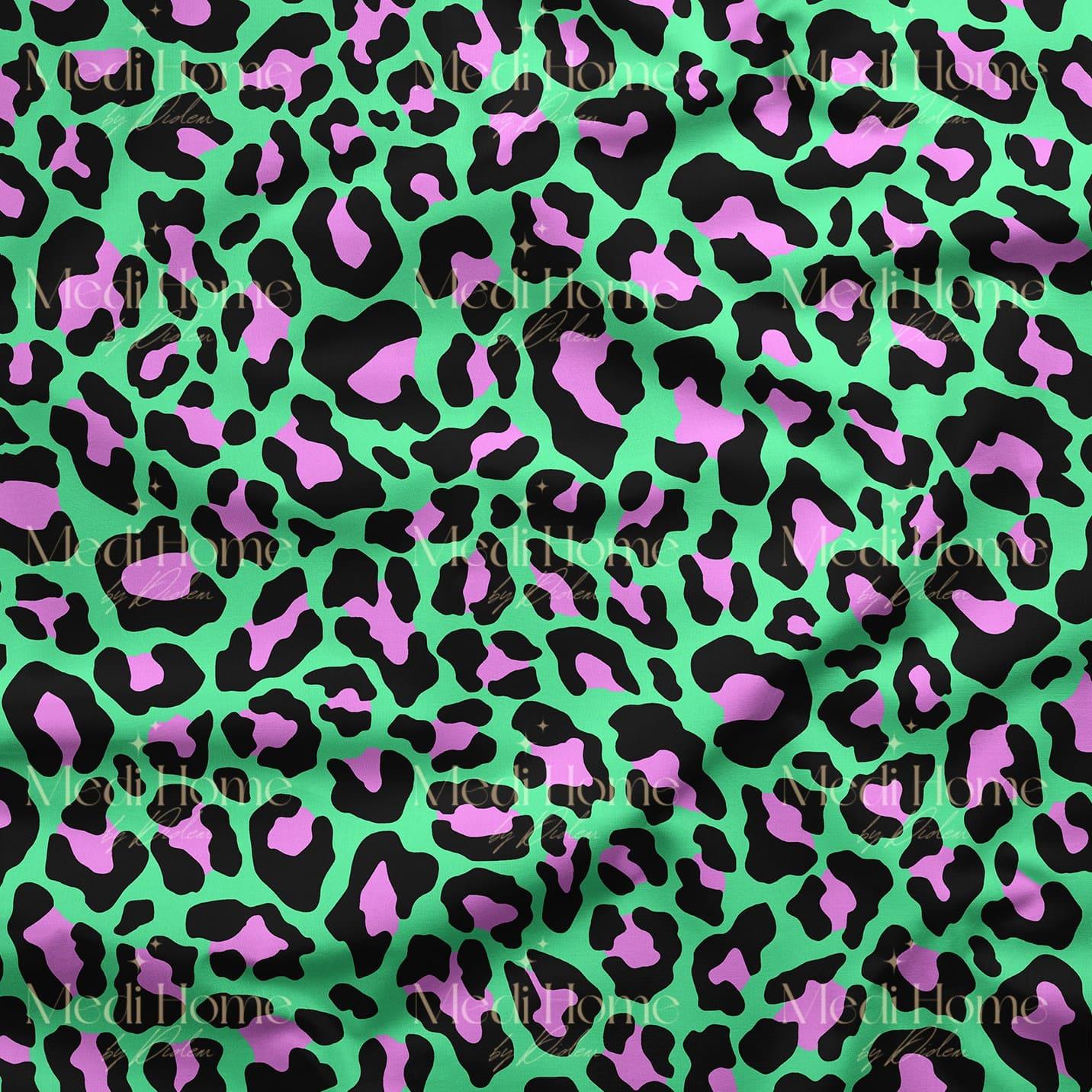 Neon Leoparın Cesur Dokunuşu – Dijital Baskılı Kumaş