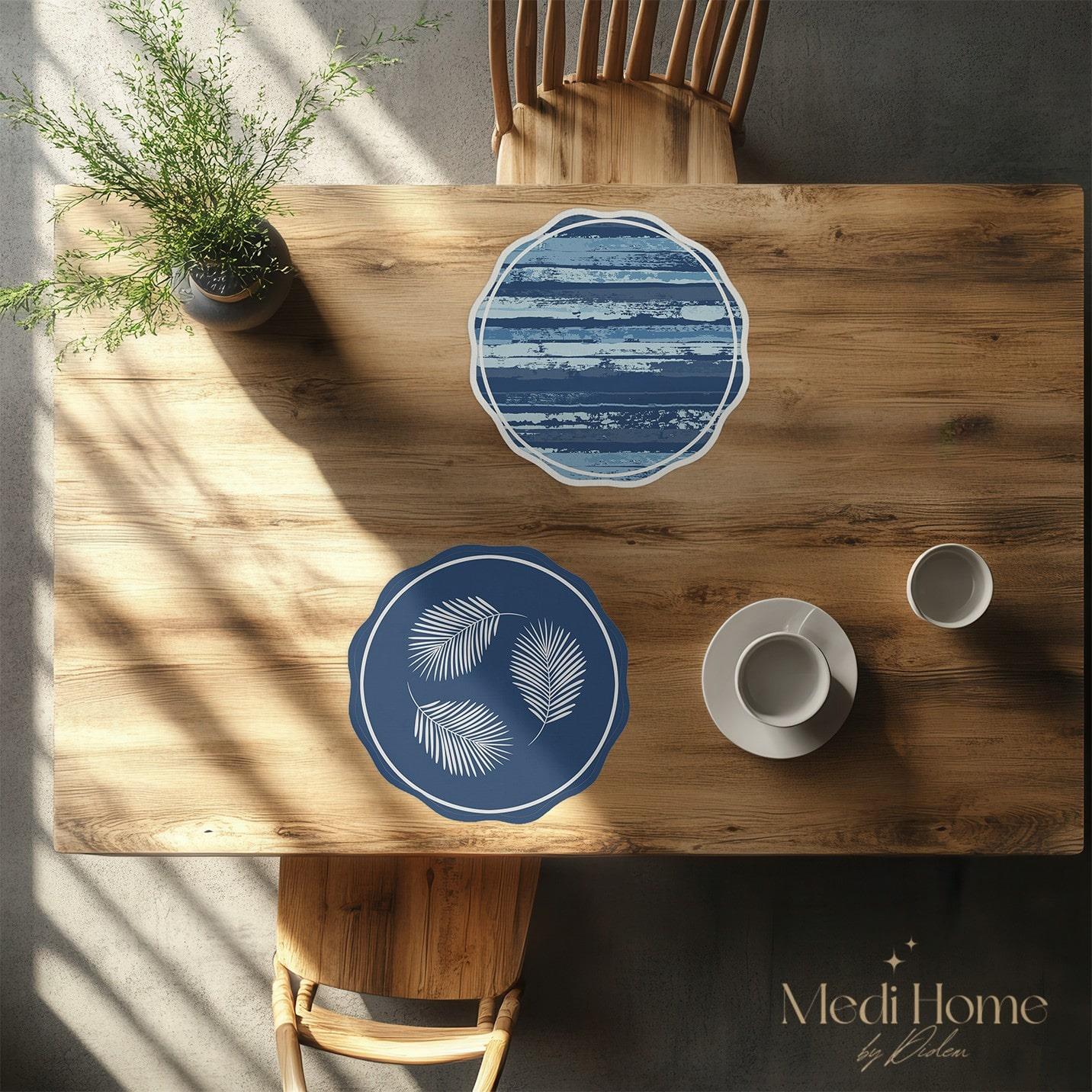 Palmiye Dalgası Dijital Baskılı 6'lı Supla Kumaş