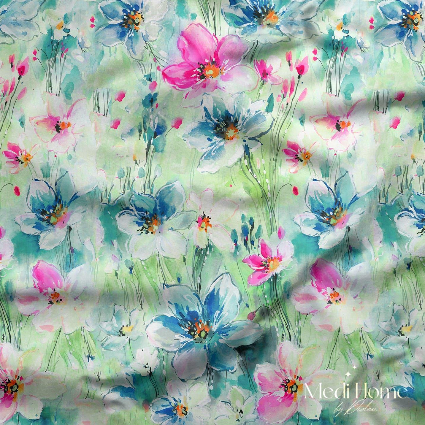 Pastel Baharın Suda Dansı Dijital Baskılı Kumaş