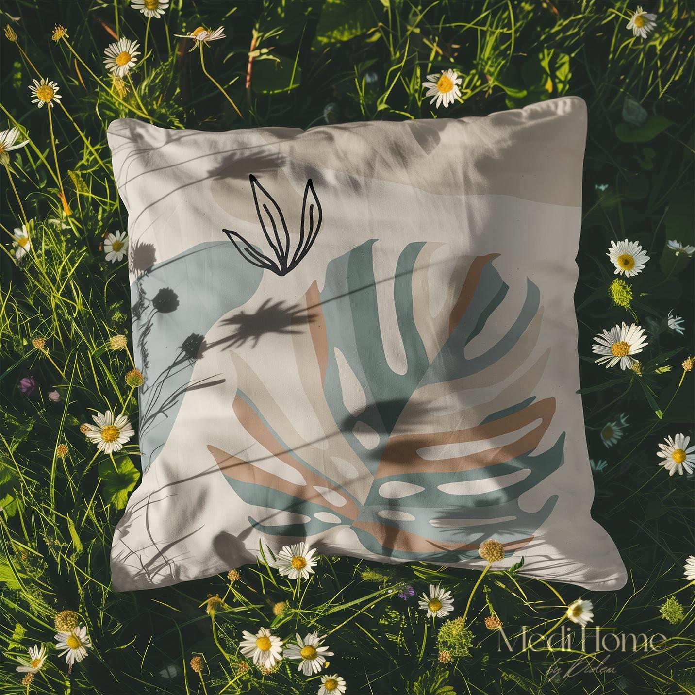 Pastel Monstera'nın Sessiz Dansı 3'lü Pano Kumaşı