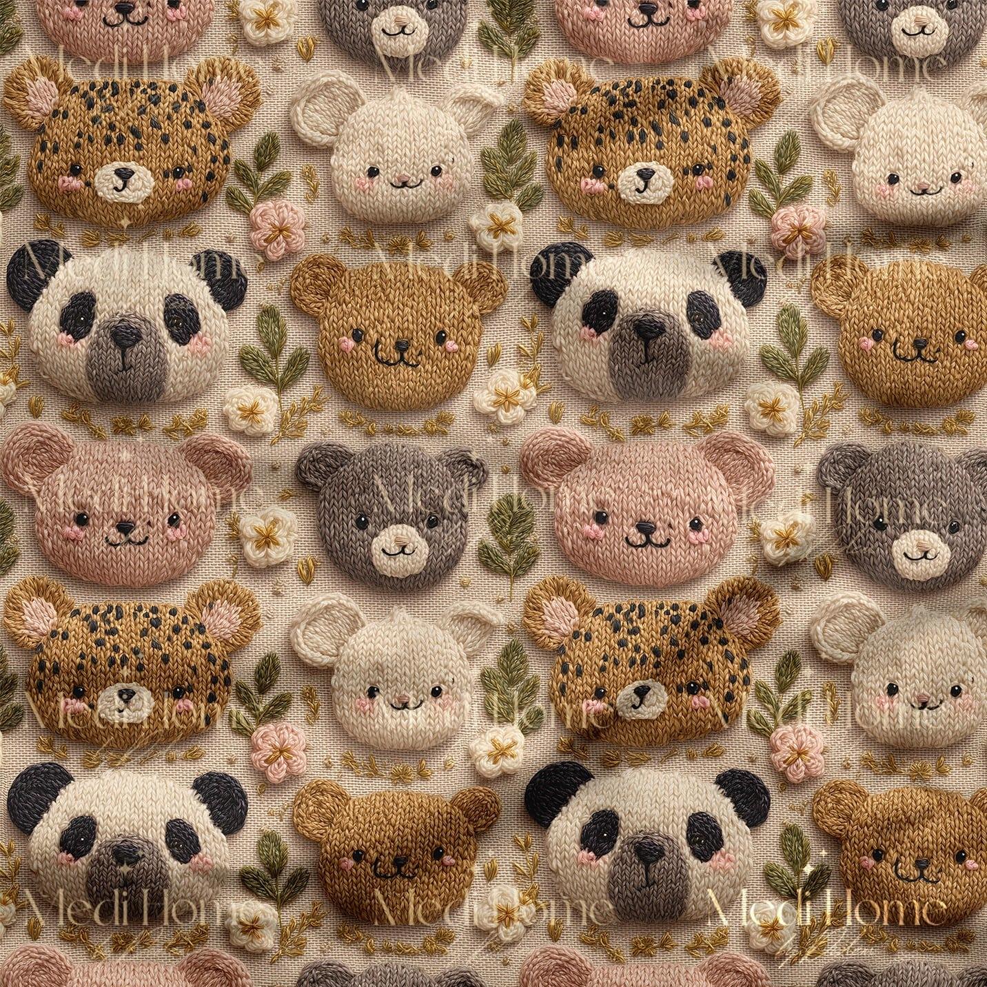 Sevimli Orman Dostları Dijital Baskılı Kumaş