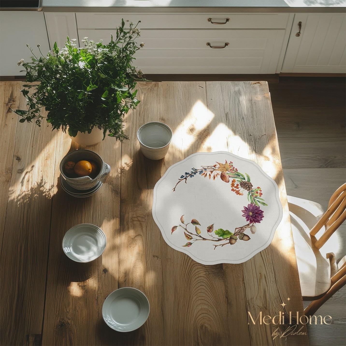 Sonbahar Çelengi Masalı Dijital Baskılı 3'lü Supla Kumaş