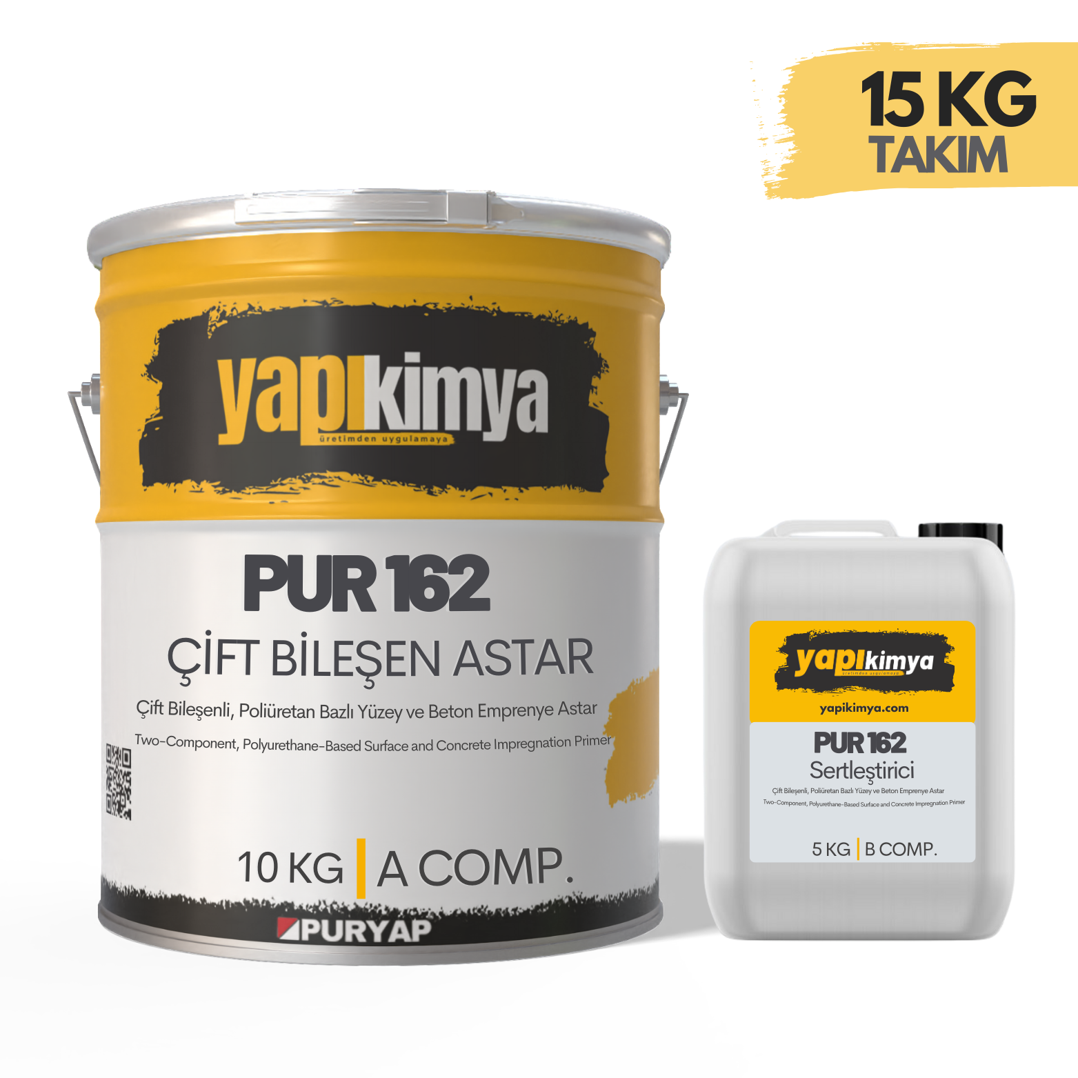 PUR 162 Çift Bileşenli Poliüretan Zemin Astarı 15 Kg