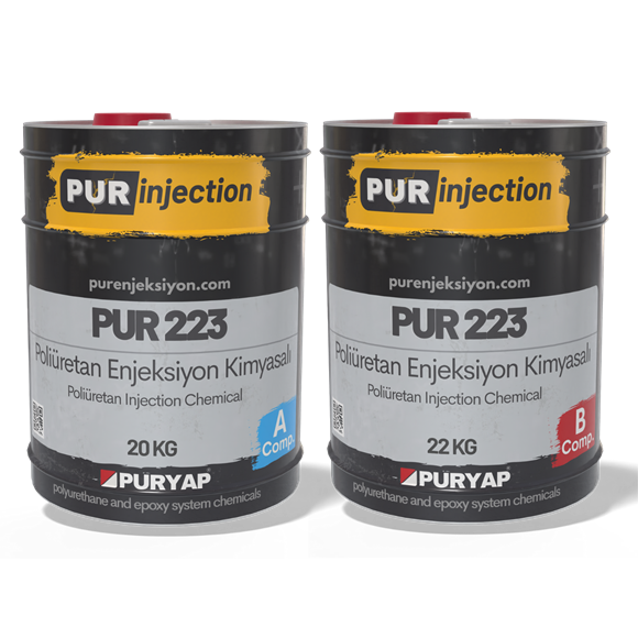 PUR 223 Çift Bileşenli Çatlak Enjeksiyon Reçinesi 42 Kg