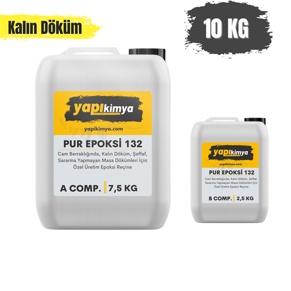 PUR EPOKSİ 132 Şeffaf Masa Döküm Reçine 10 Kg