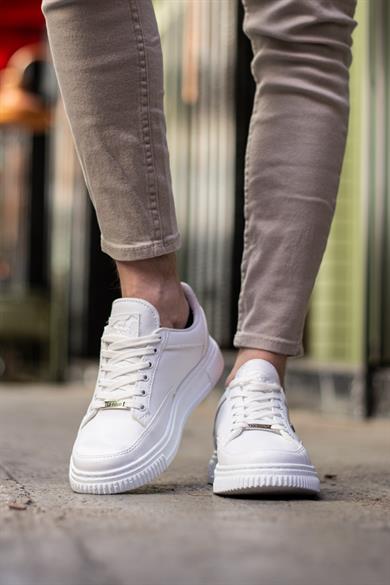 L.A Polo 039 Beyaz Renk Beyaz Tabanlı Erkek Günlük Ayakkabı