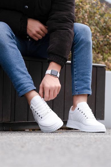 L.A Polo 109 Beyaz Renk Beyaz Tabanlı Erkek Günlük Ayakkabı