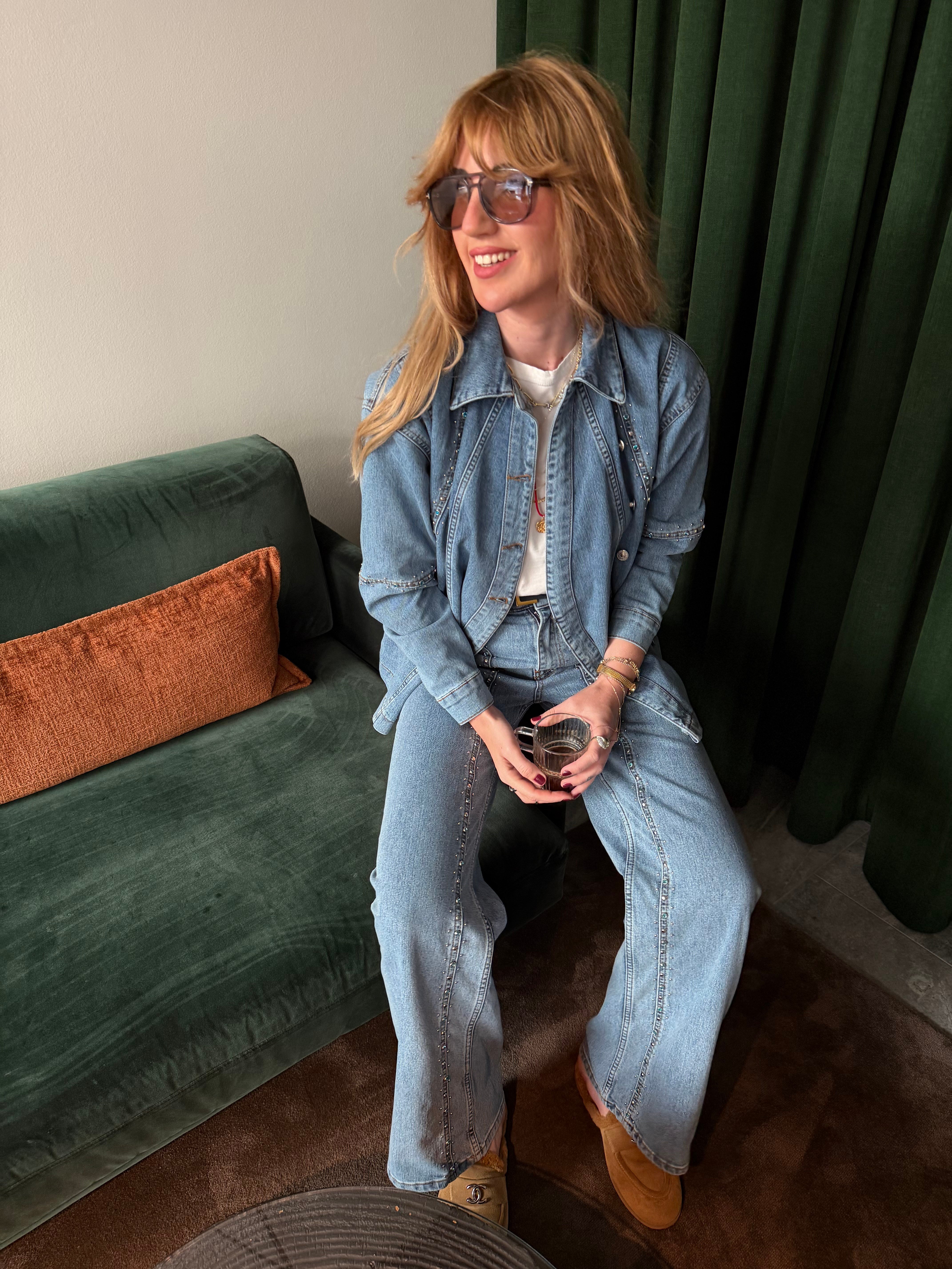 Taş İşlemeli , Yumuşacık , Premium Jean Takım