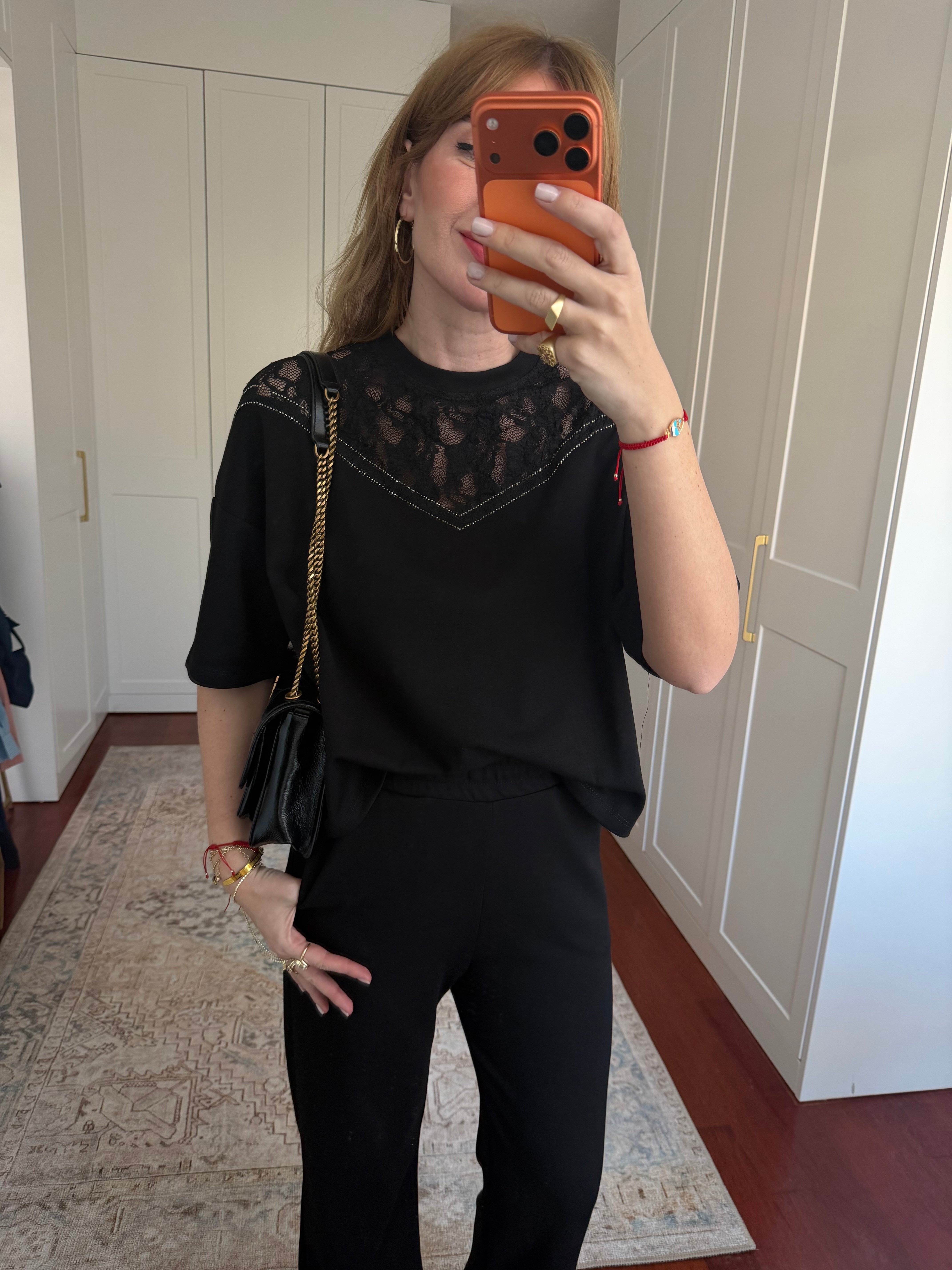 Güpür Dantelli , Taş İşlemeli , Siyah Modal Takım