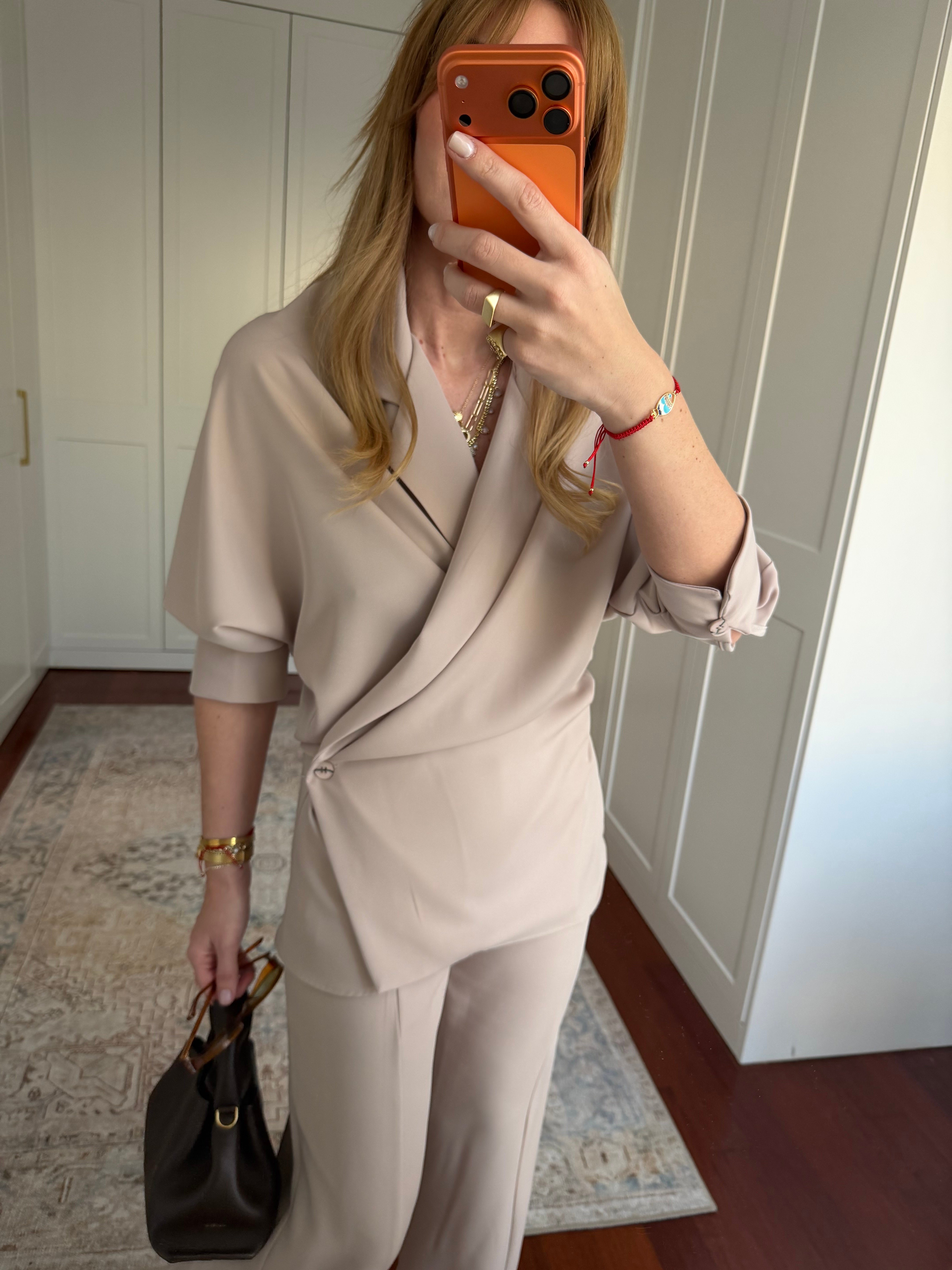 Orijinal Model , Yandan Bağlamalı , Bej Tencel Takım