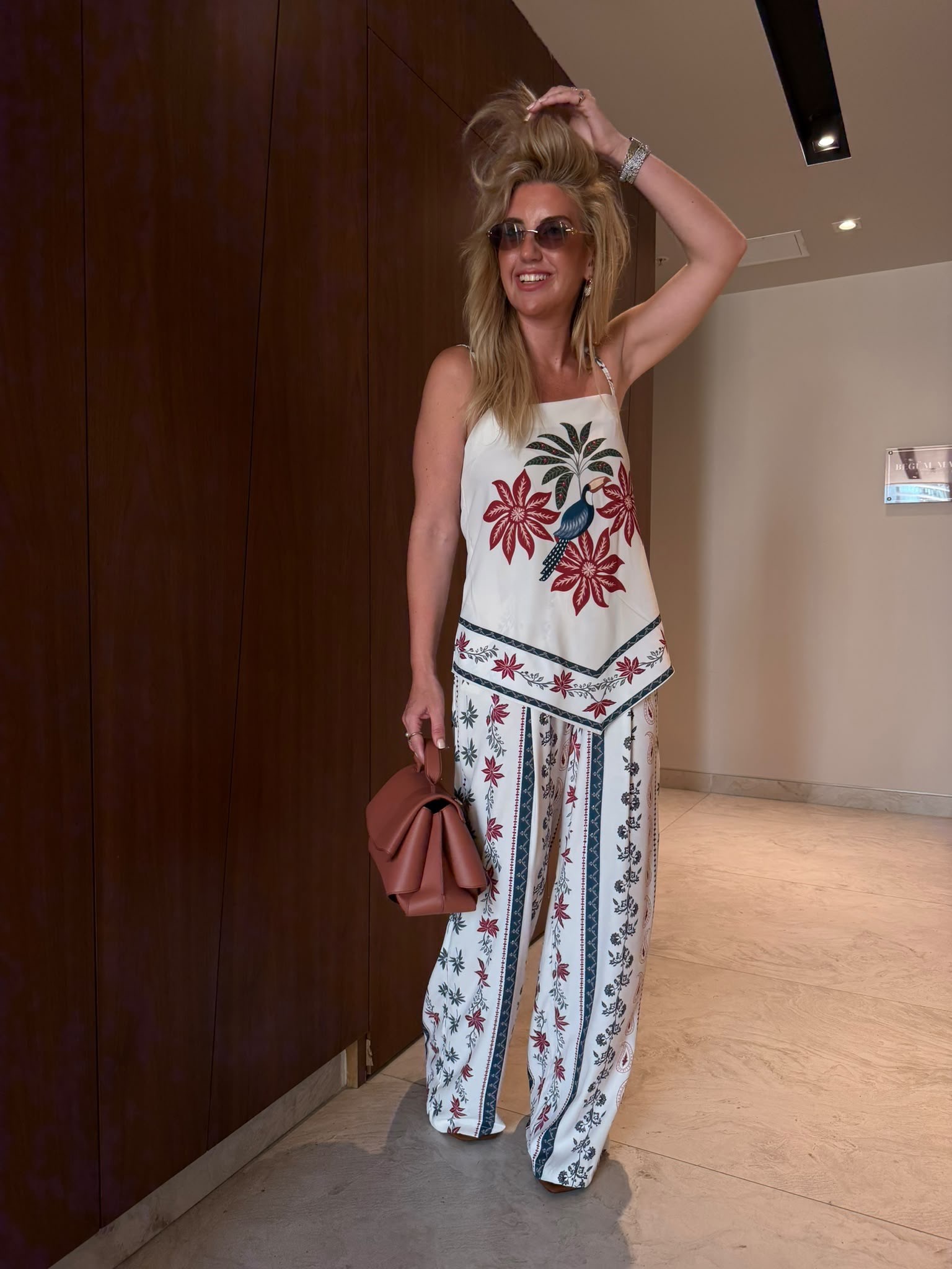 Çiçek Desenli , Bluz & Pantolon , Tiril Takım
