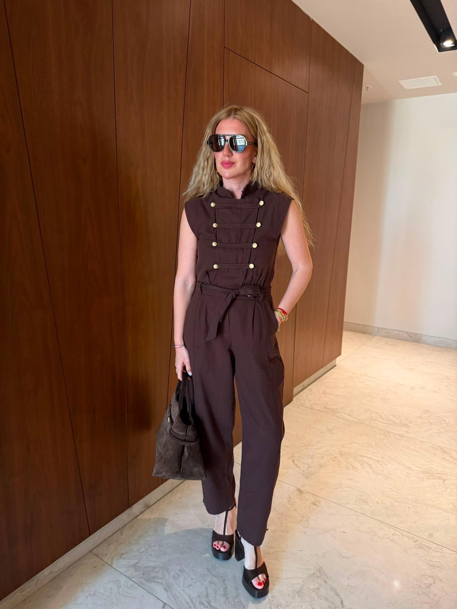 Orijinal Model , Napolyon Düğmeli , Kuşaklı , Premium Acıkahve Tulum