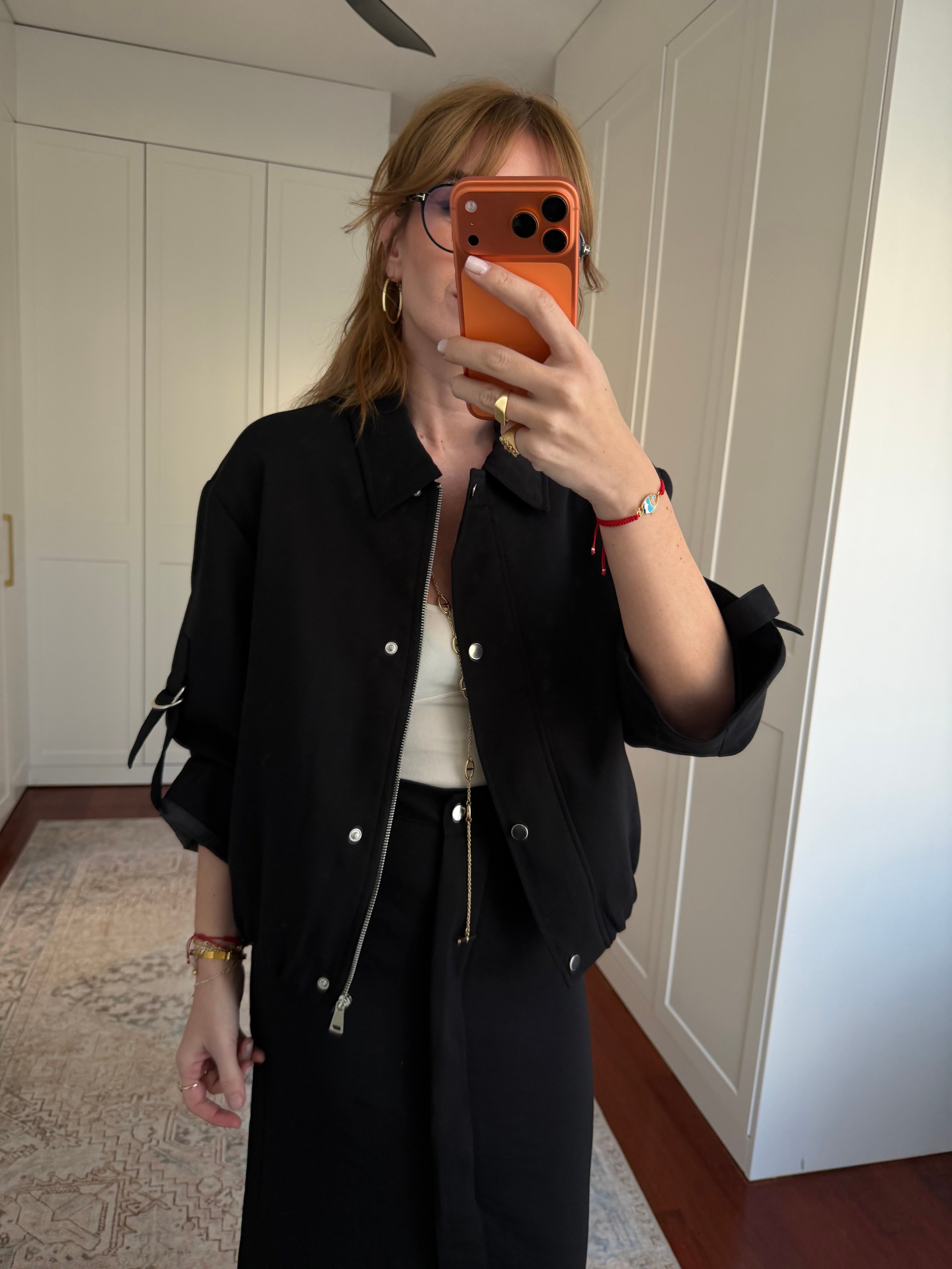 Premium Kalite , Bomber Ceket & Etek , Siyah Takım