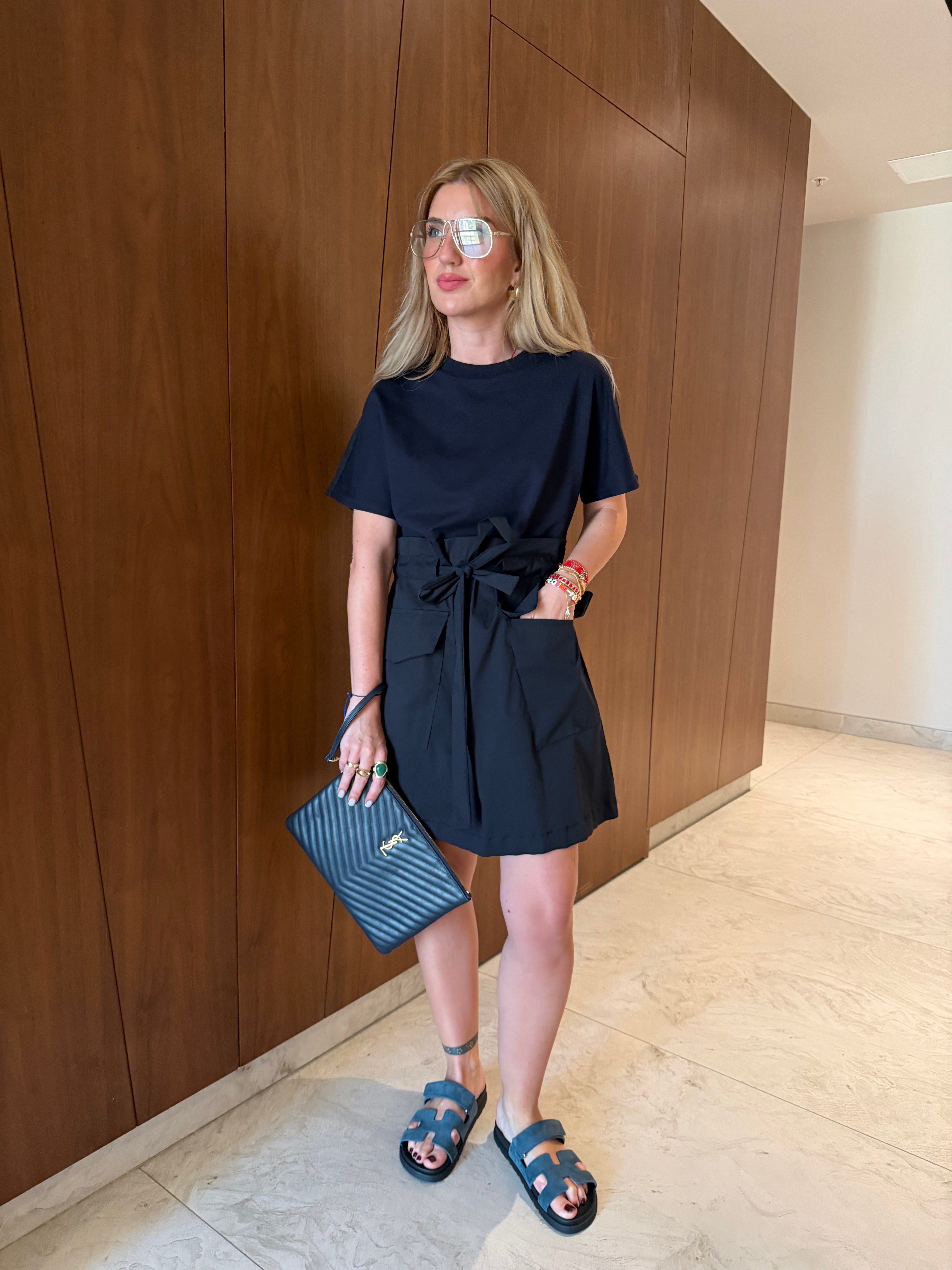 Orijinal Model , Kuşaklı & Cepli , Lacivert Premium Elbise