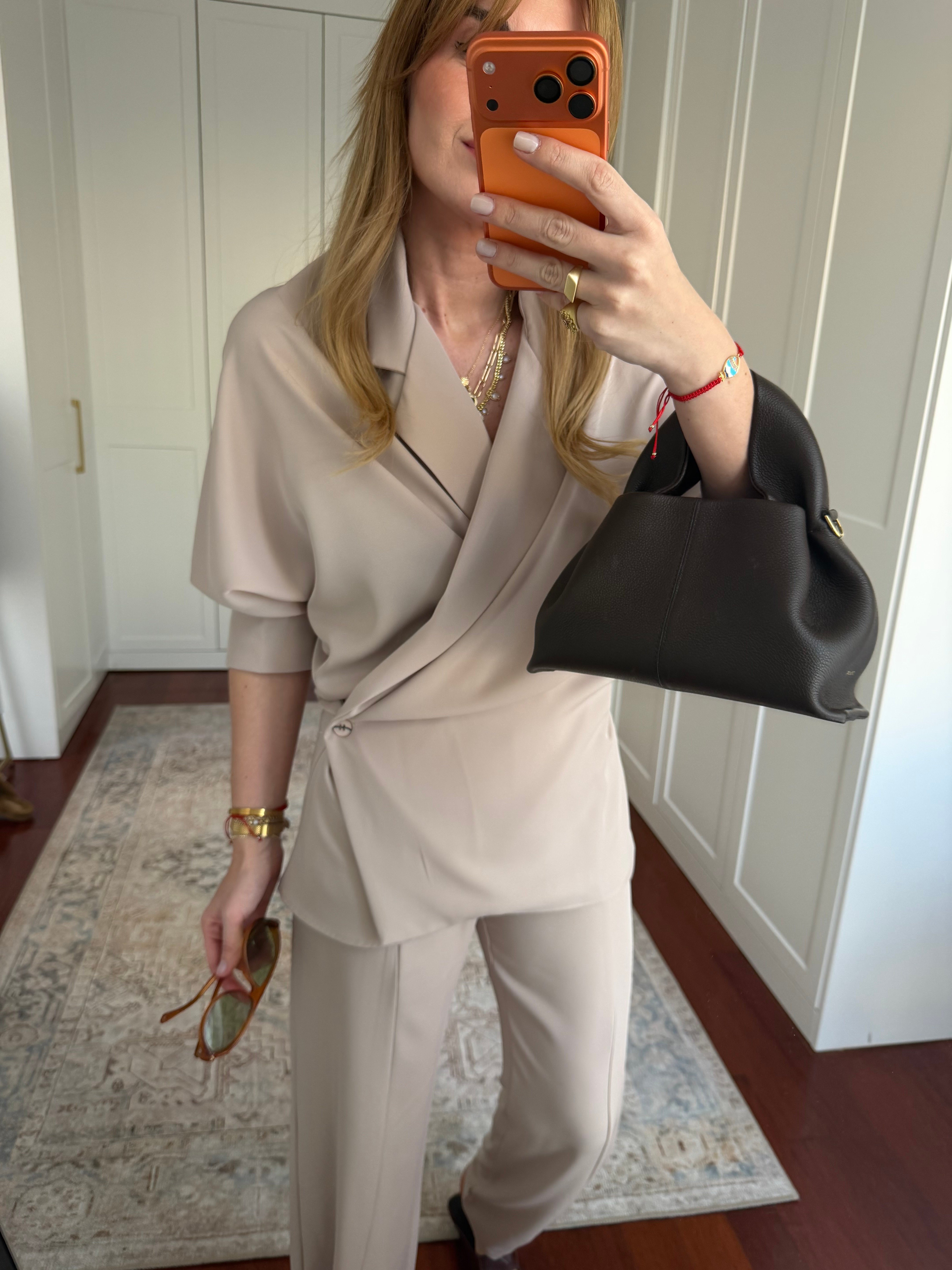 Orijinal Model , Yandan Bağlamalı , Bej Tencel Takım