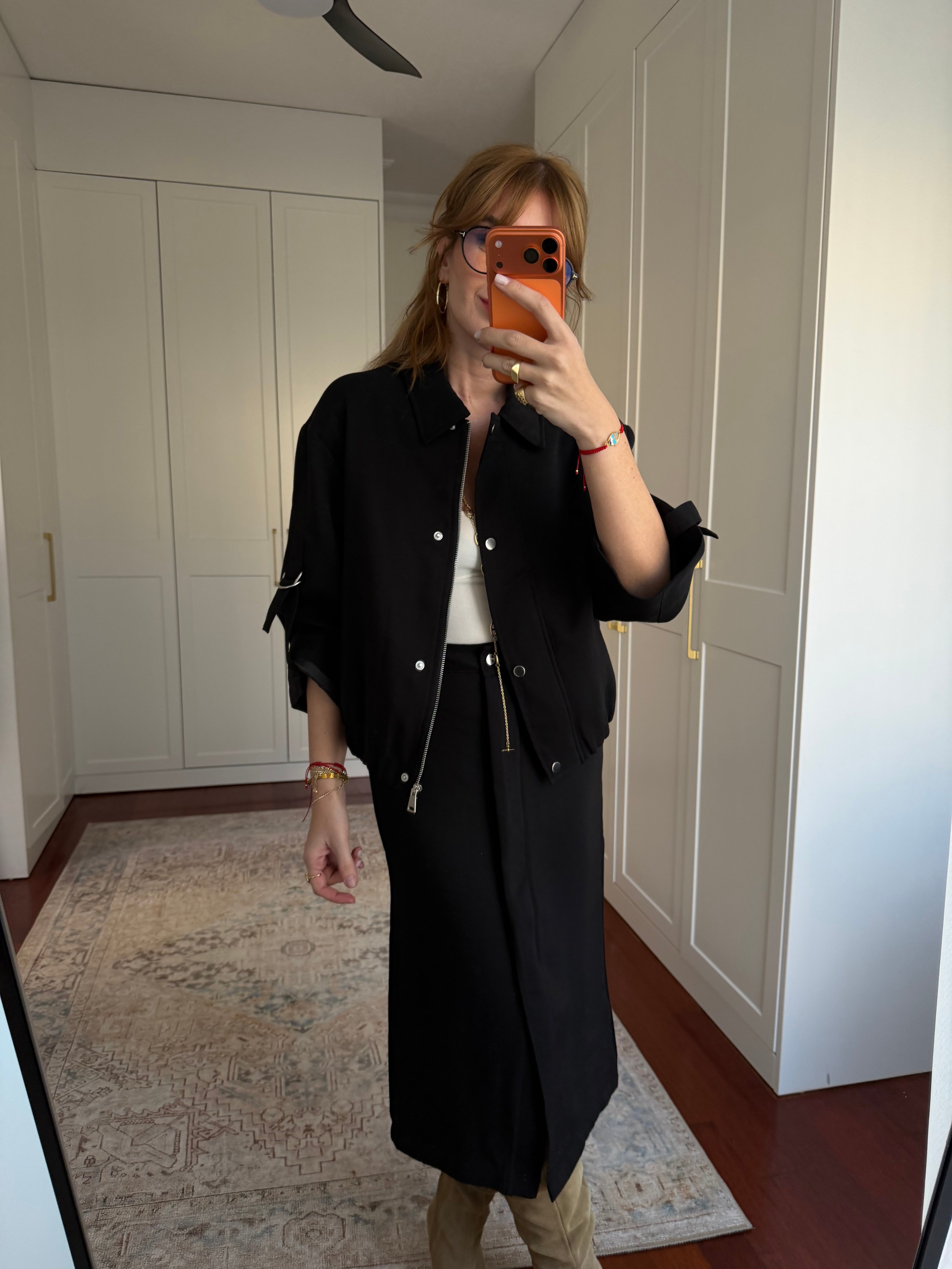 Premium Kalite , Bomber Ceket & Etek , Siyah Takım