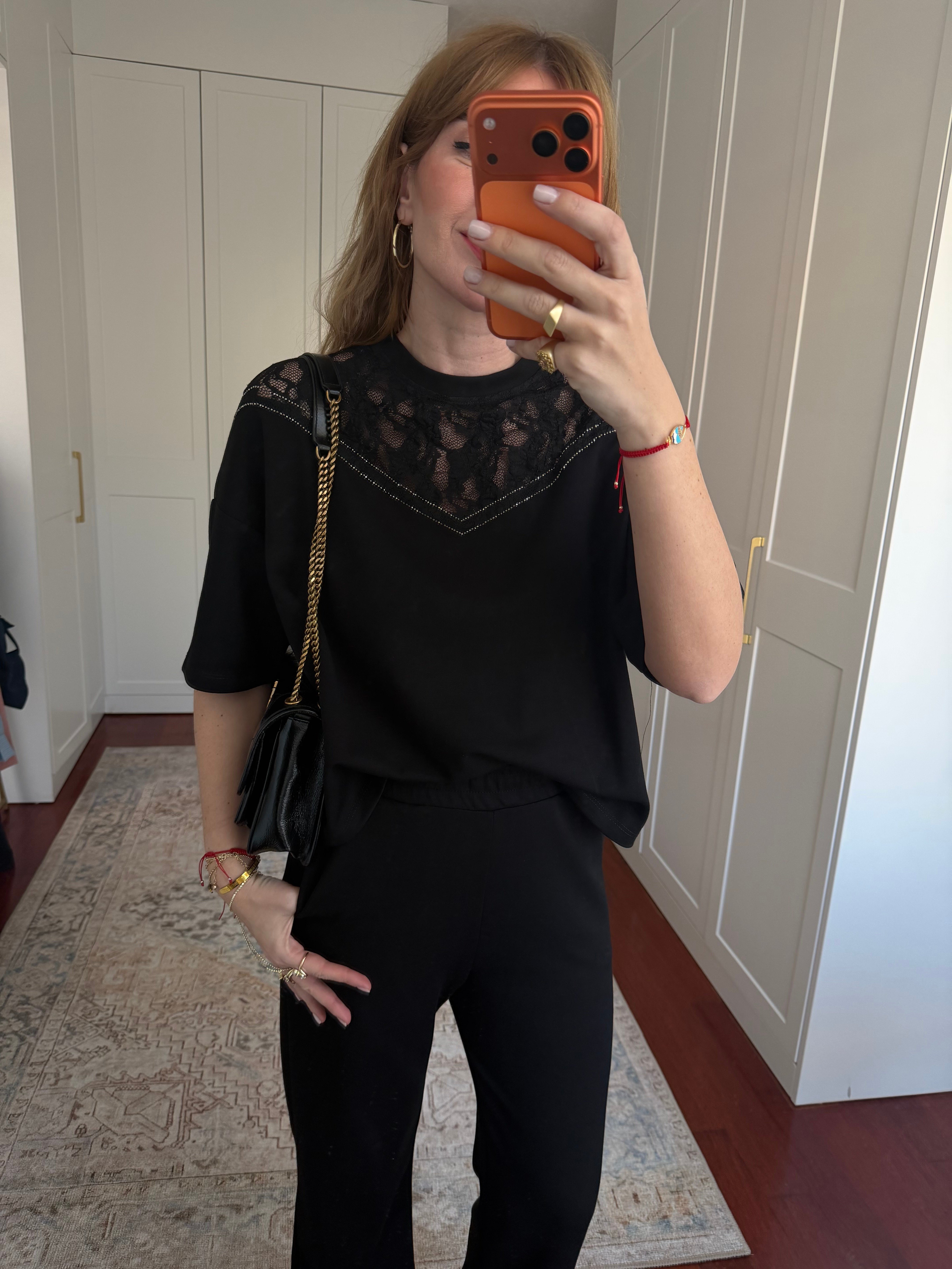 Güpür Dantelli , Taş İşlemeli , Siyah Modal Takım