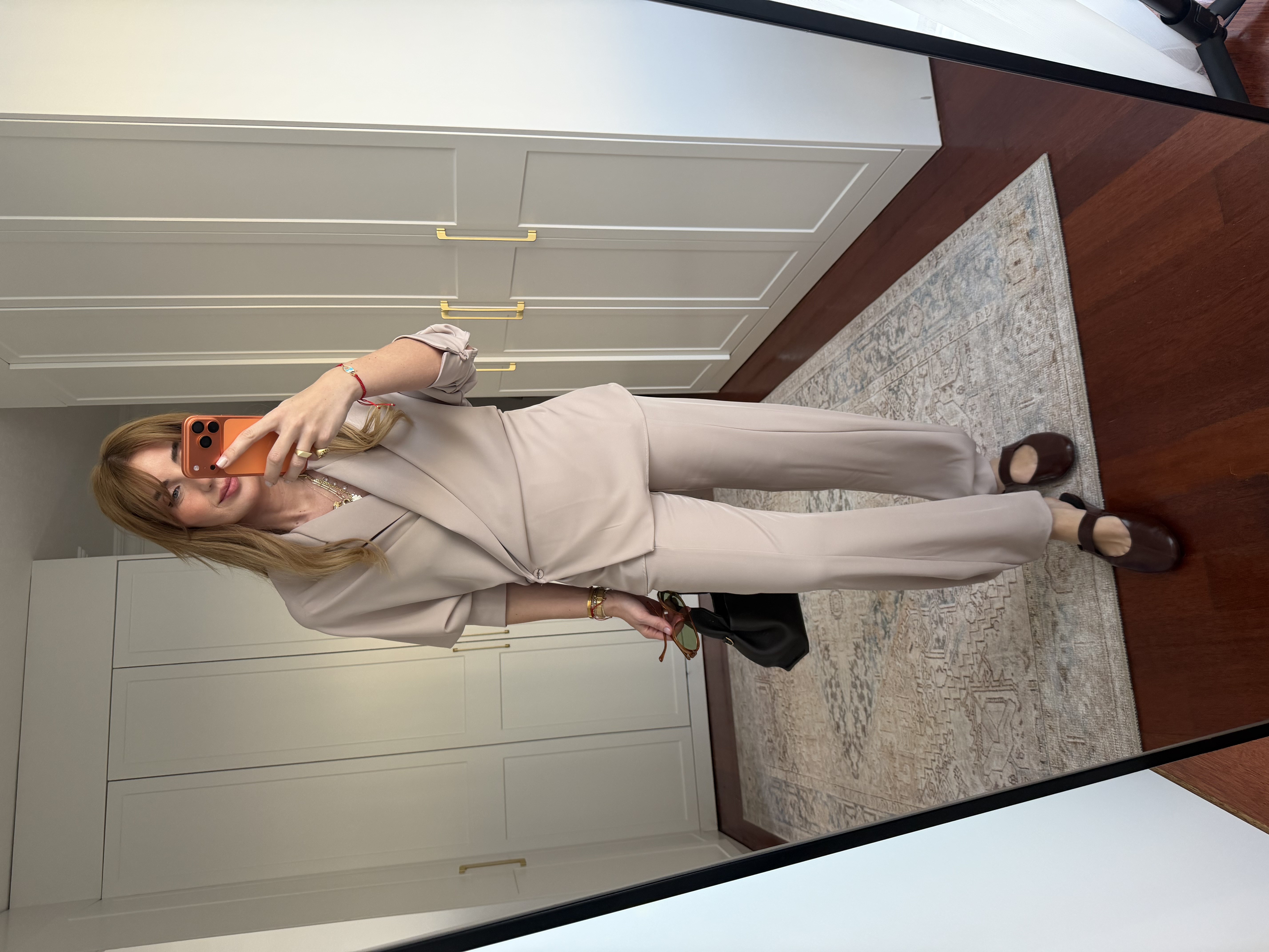 Orijinal Model , Yandan Bağlamalı , Bej Tencel Takım