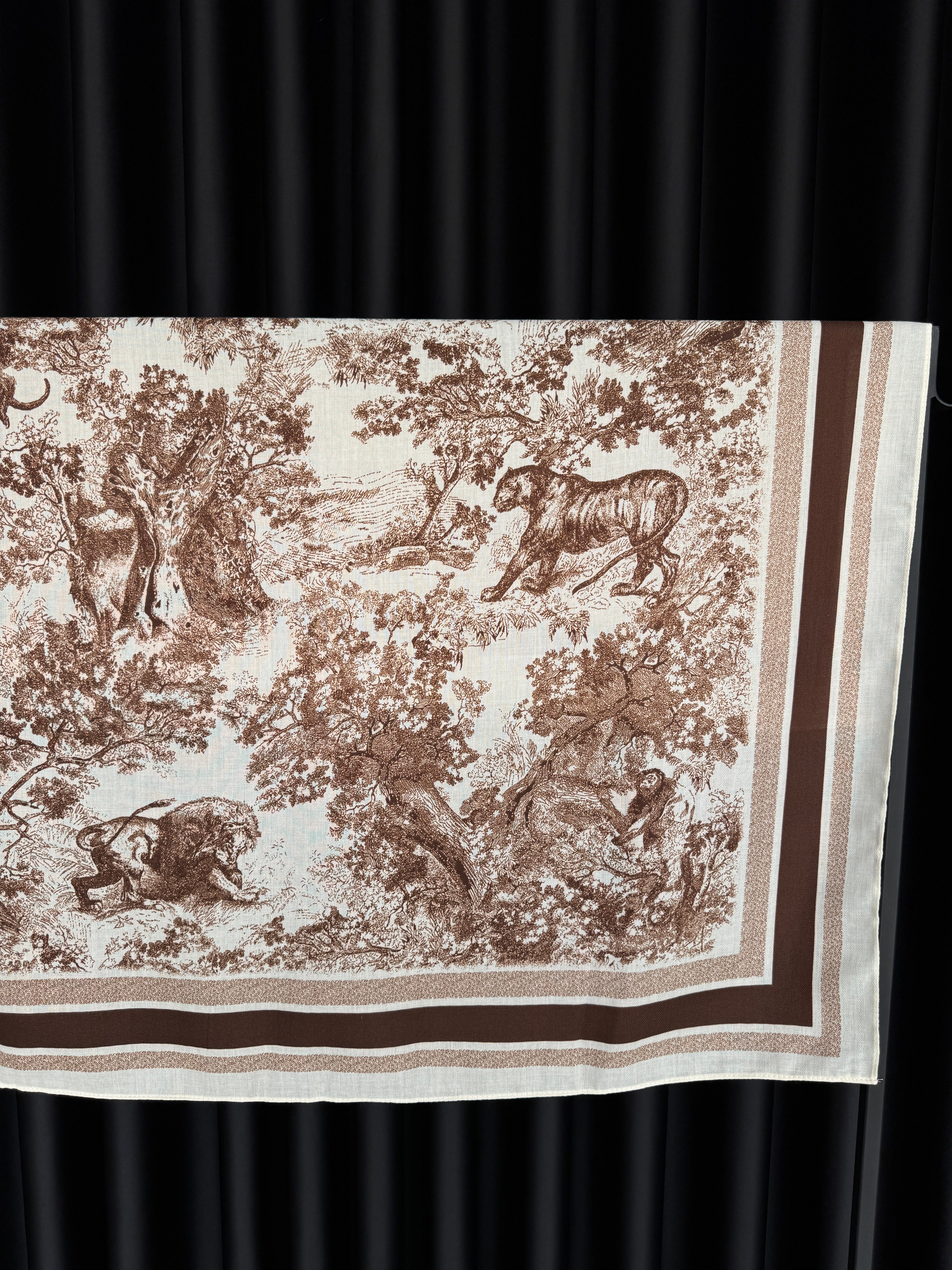 Orijinal Model , Doğa Desenli , 90x90cm Kahverengi Şal