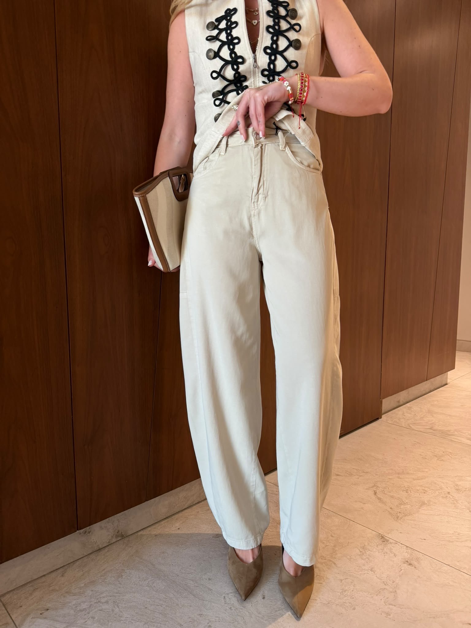 Baggy Model , Yumuşacık , Bej  Tencel Jean
