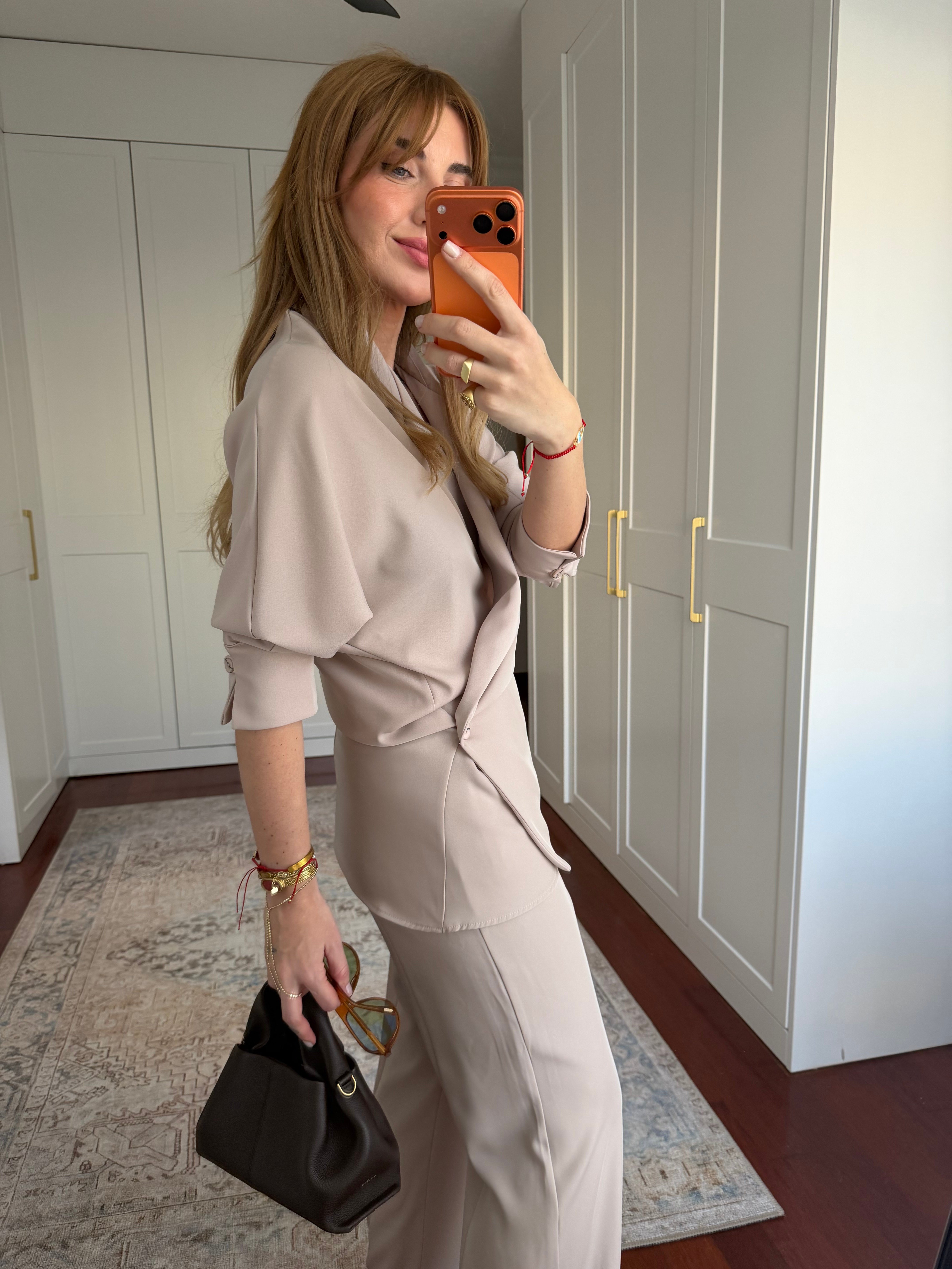 Orijinal Model , Yandan Bağlamalı , Bej Tencel Takım