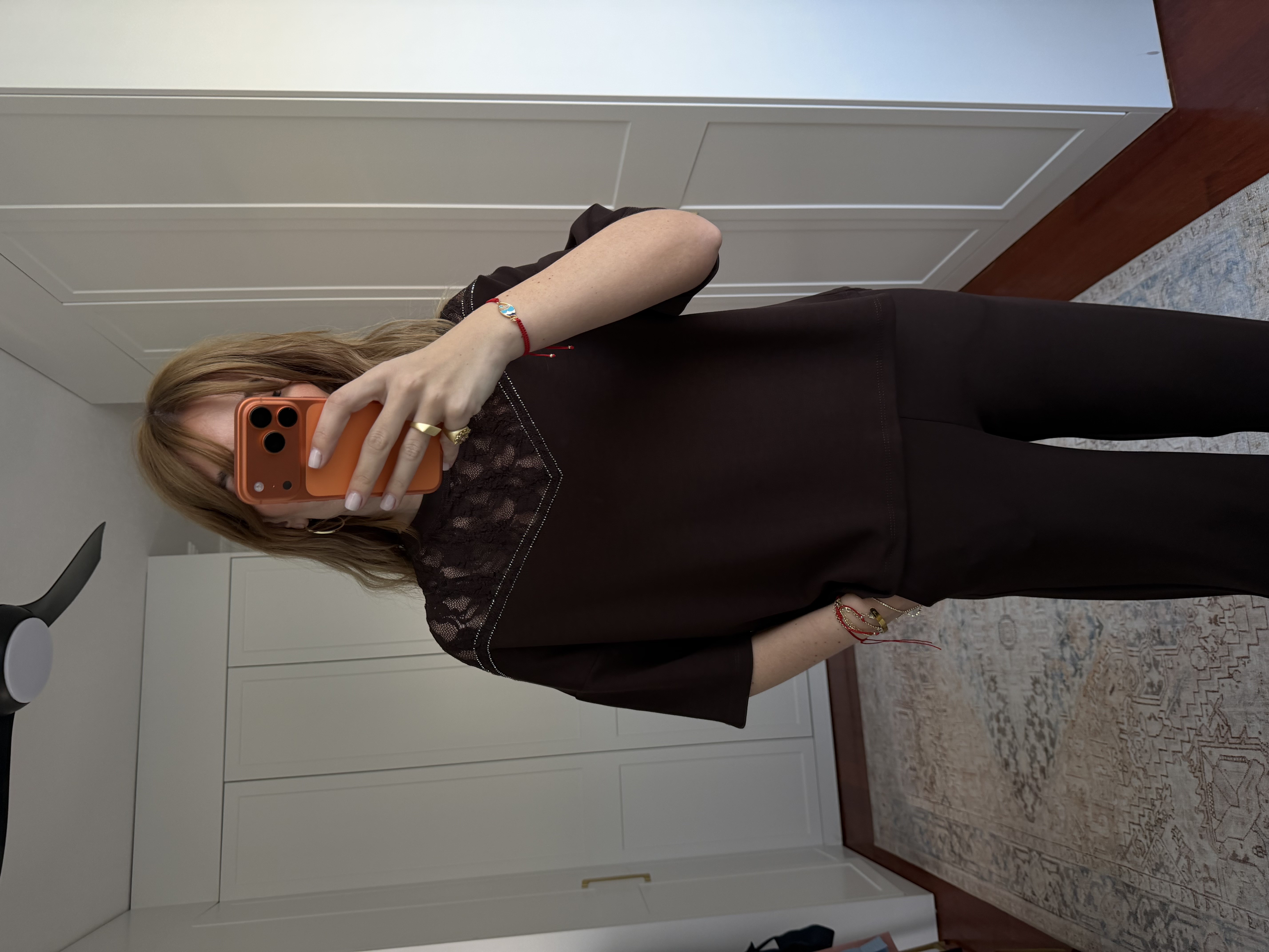 Güpür Dantelli , Taş İşlemeli , Acıkahve Modal Takım