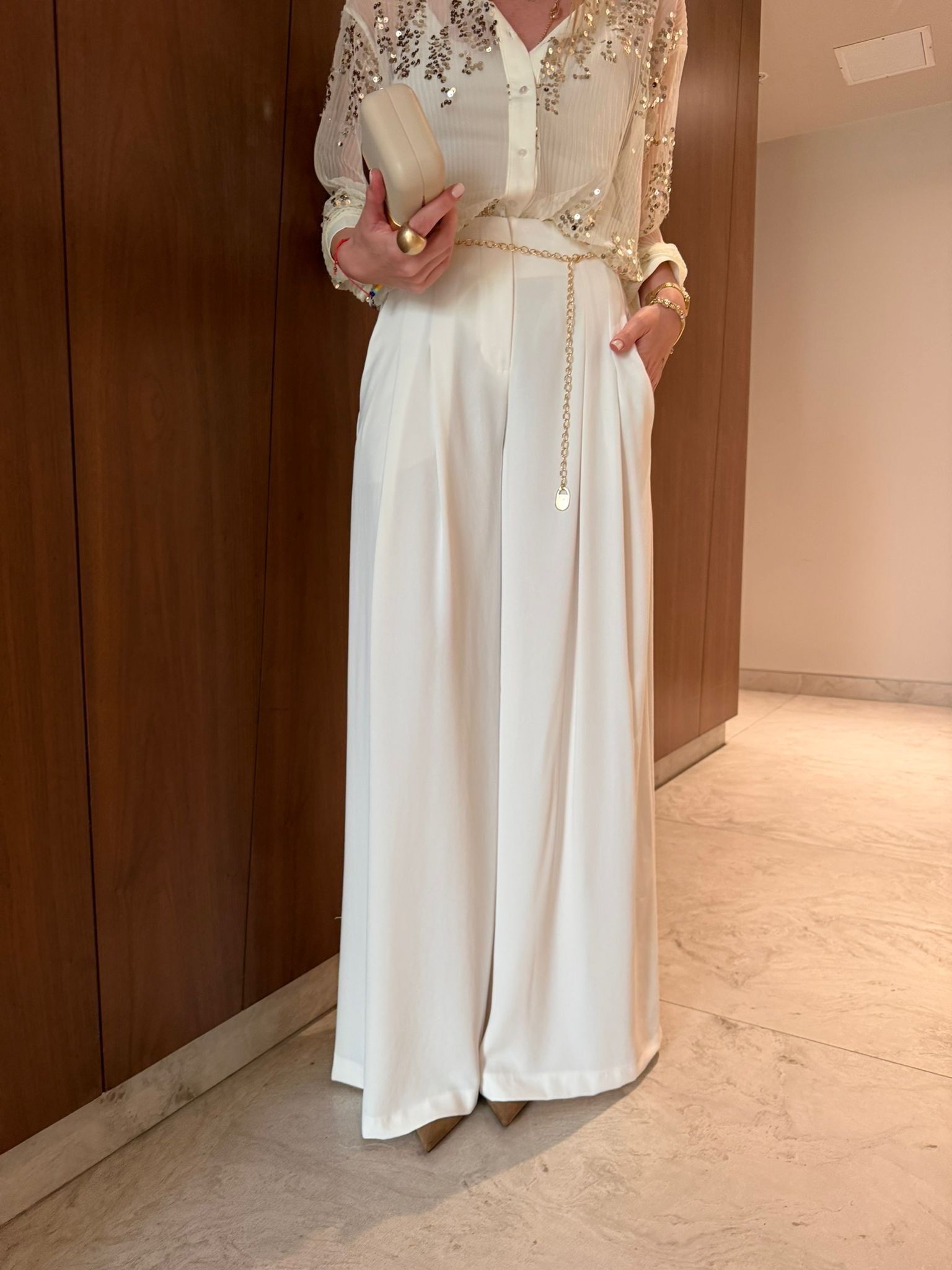 Orijinal Model , Gold Zincir Kemerli , Ekru Palazzo